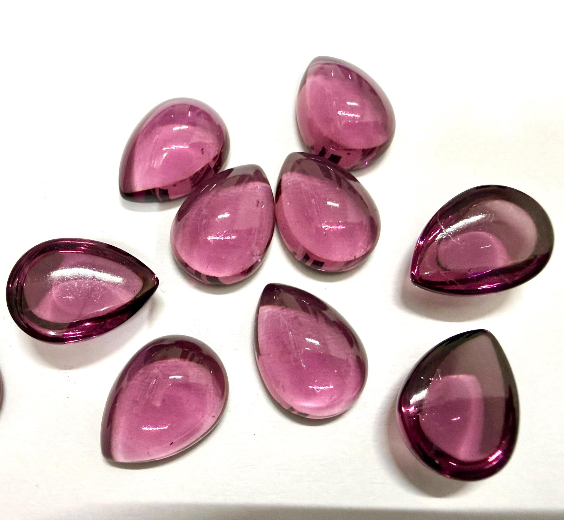 Swarovski 18x13 mm Vintage Amethyst unfoiled Flat Back Pear Cabochon 2/6 Pieces