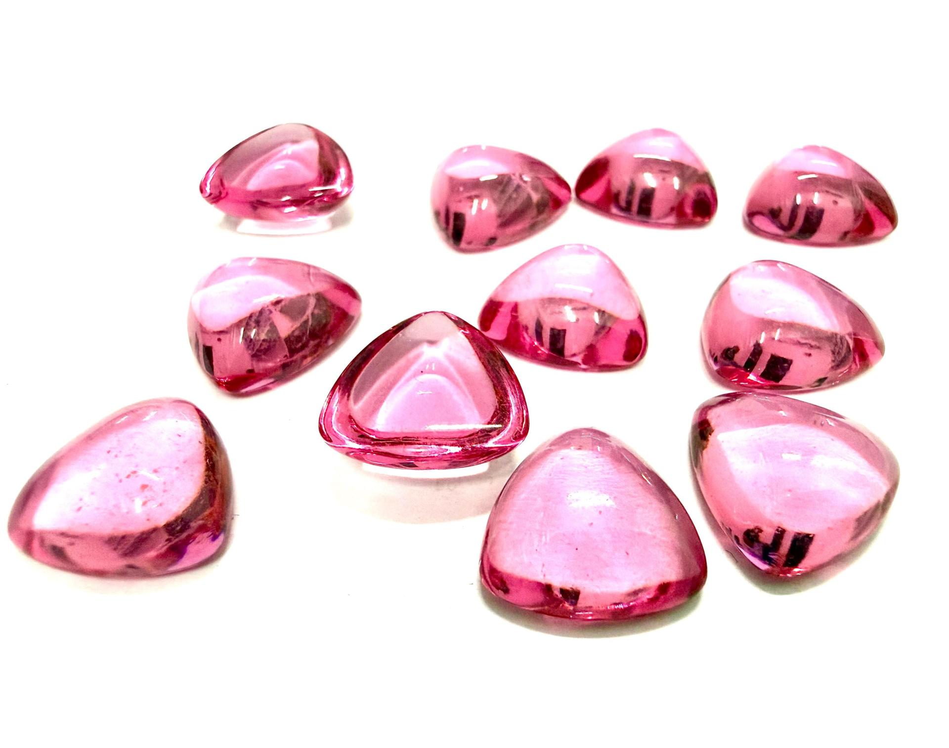 Vintage Swarovski Rose Crystal Triangle Cabochons, unfoiled Flat Back