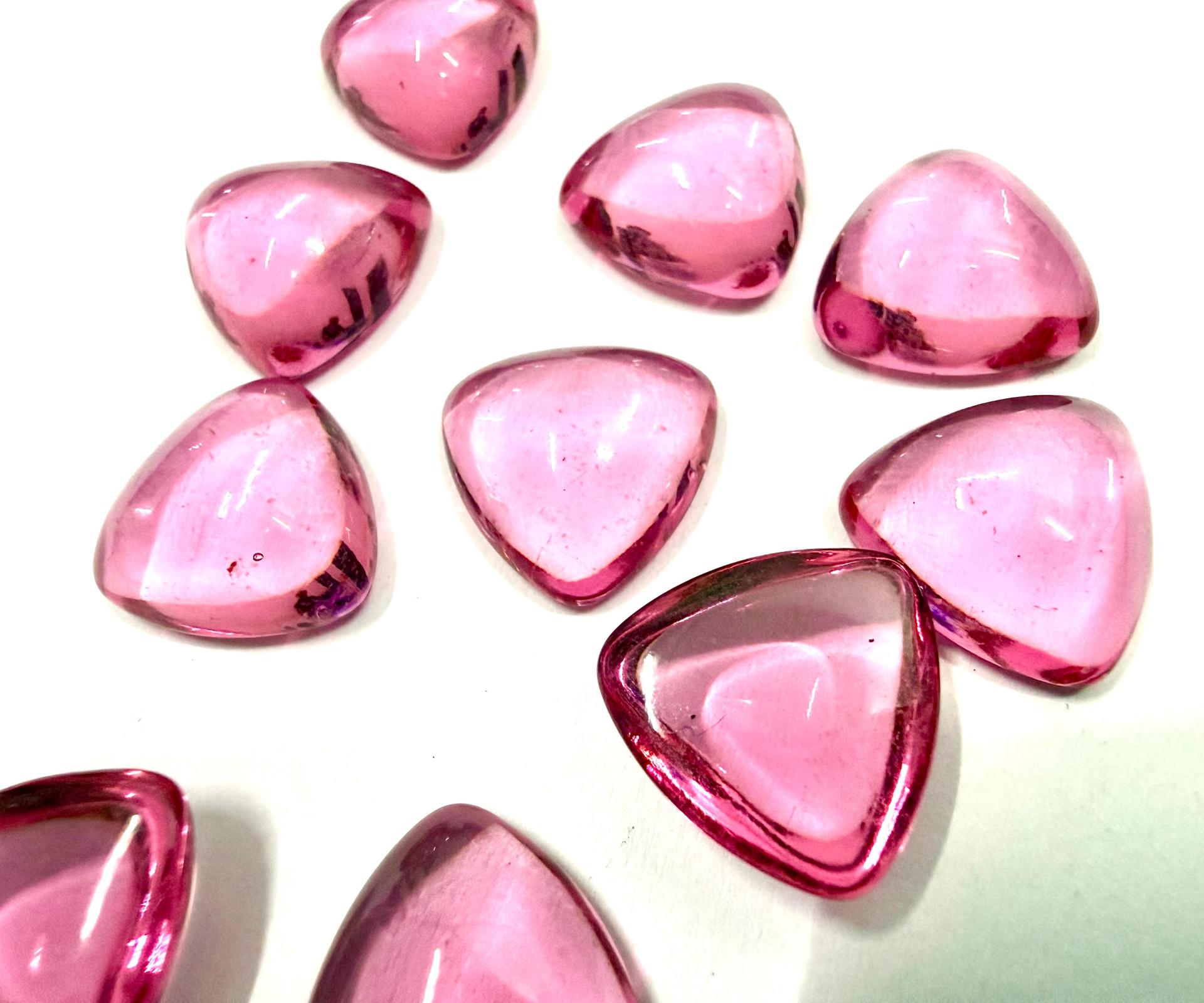 Vintage Swarovski Rose Crystal Triangle Cabochons, unfoiled Flat Back