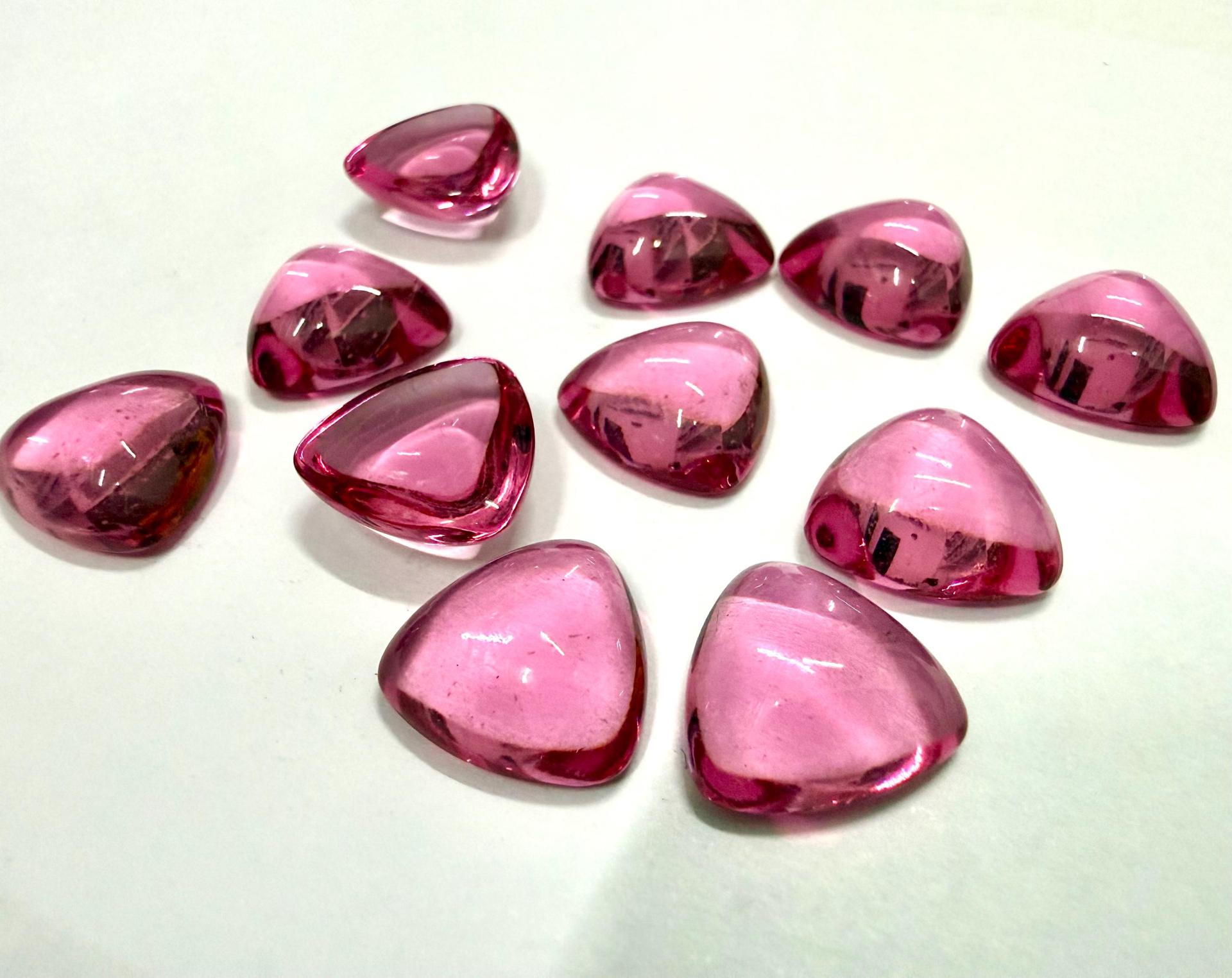 Vintage Swarovski Rose Crystal Triangle Cabochons, unfoiled Flat Back
