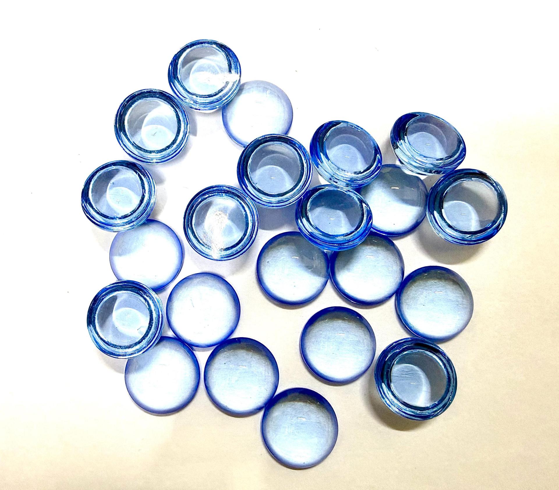 14 mm Swarovski Round Cabochon Cabs Light Sapphire unfoiled Article # 2090/4 Vintage Flat Back
