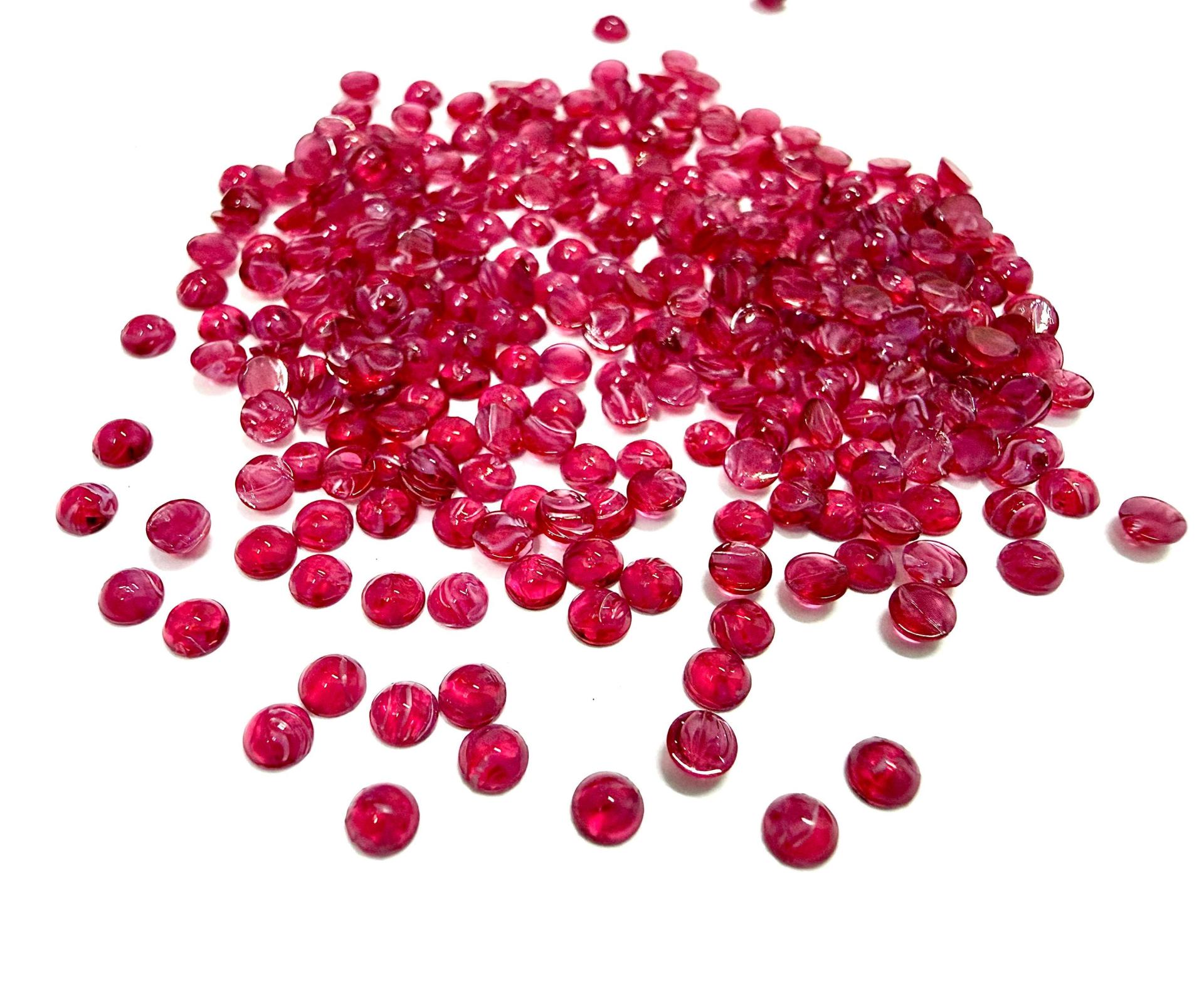 3mm Swarovski Ruby Givré Vintage Cabochons, Flat Back