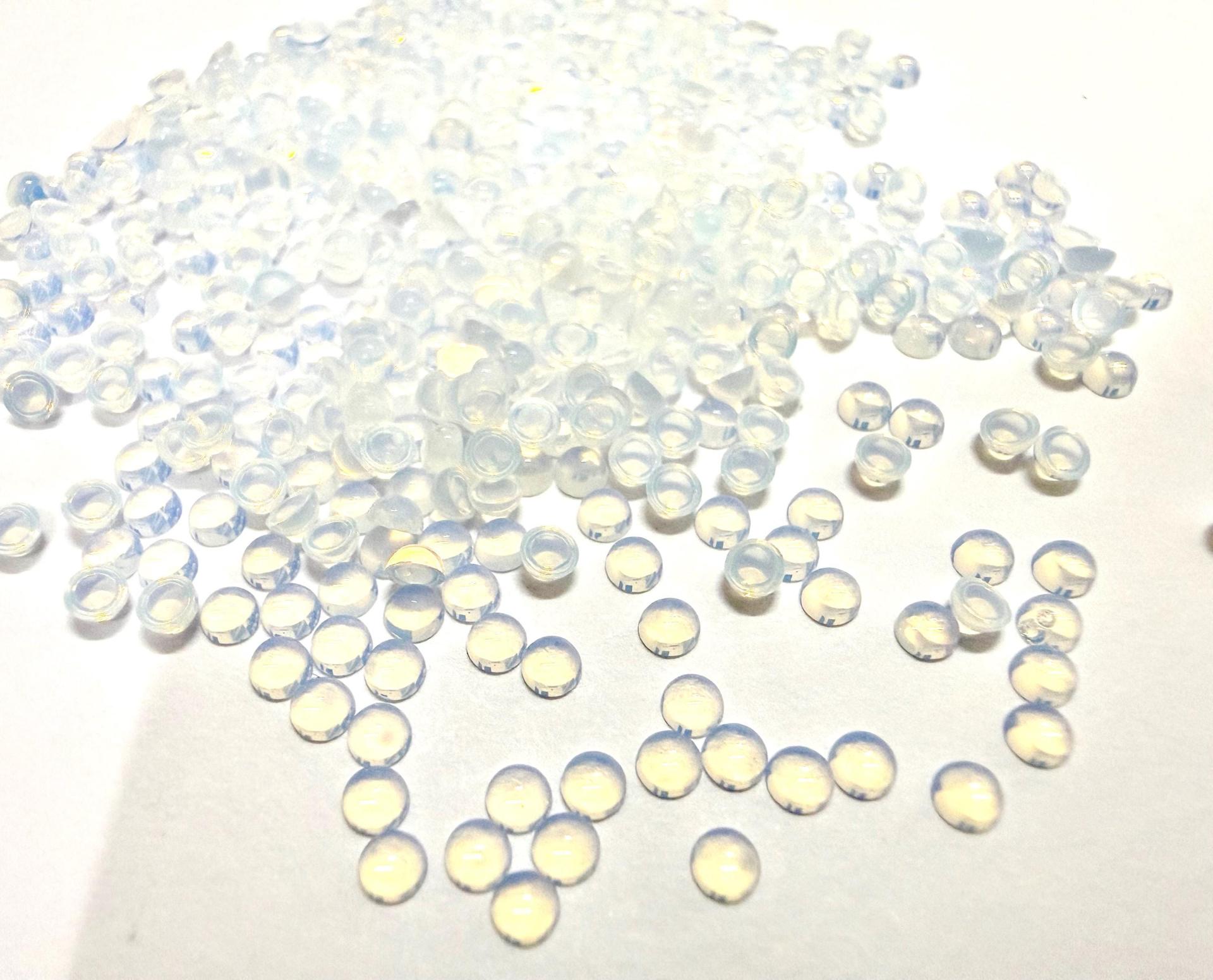 2.5mm White Opal unfoiled Swarovski Crystals, Flat Back Cabochons