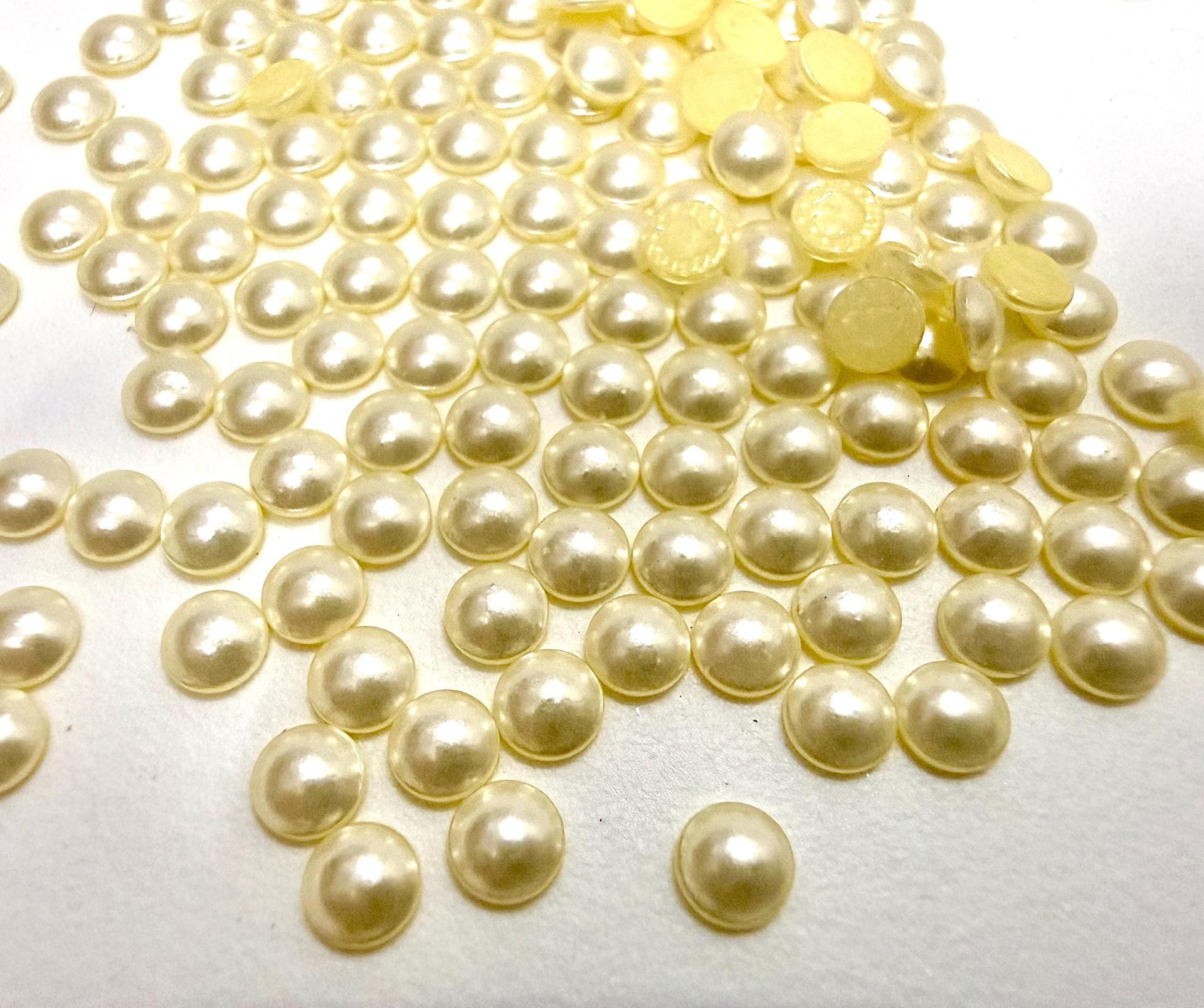Swarovski Crystal Cabochon Pearl Hotfix Flat Backs, 7mm
