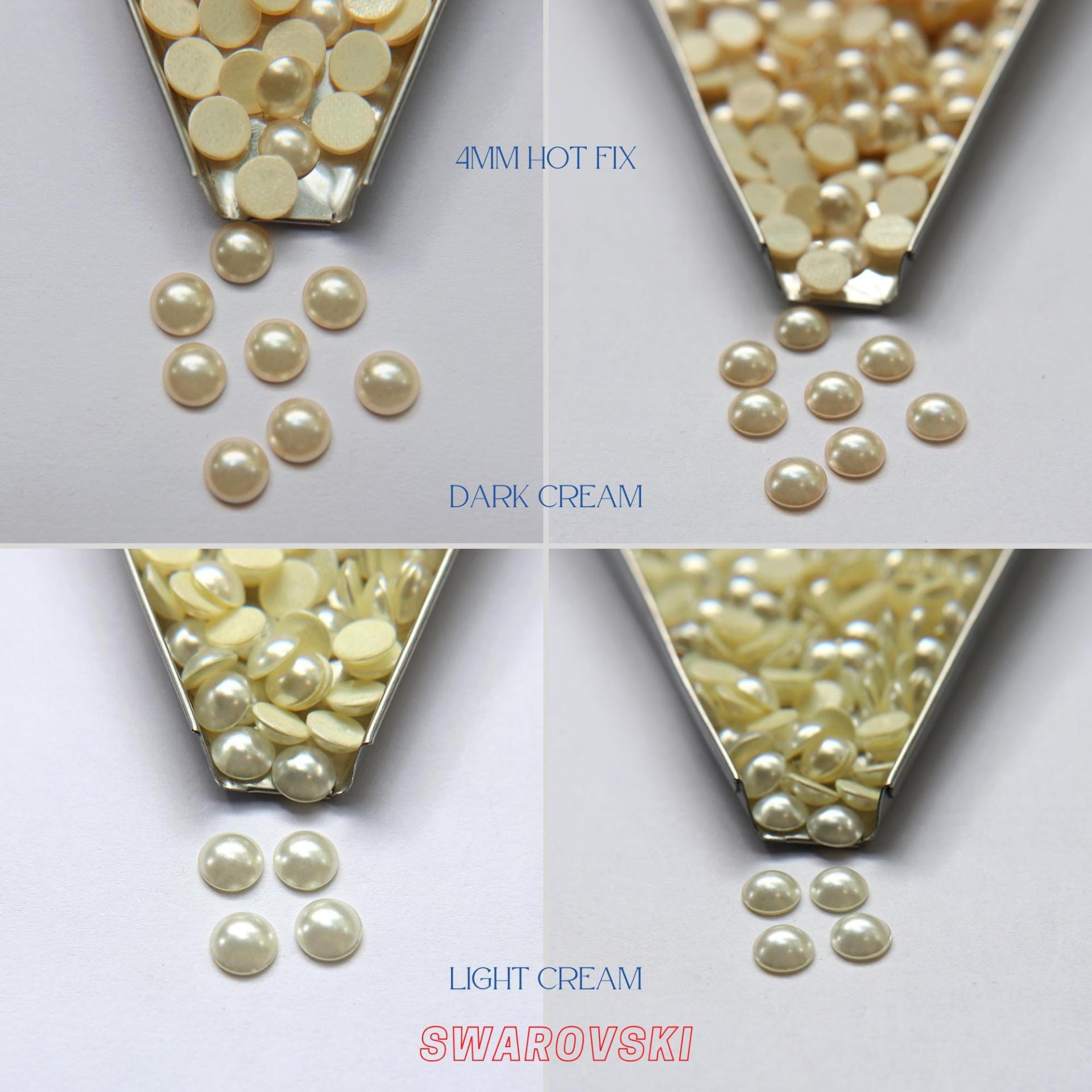 Swarovski Crystal Cabochon Pearl Hotfix Flat Backs, 7mm