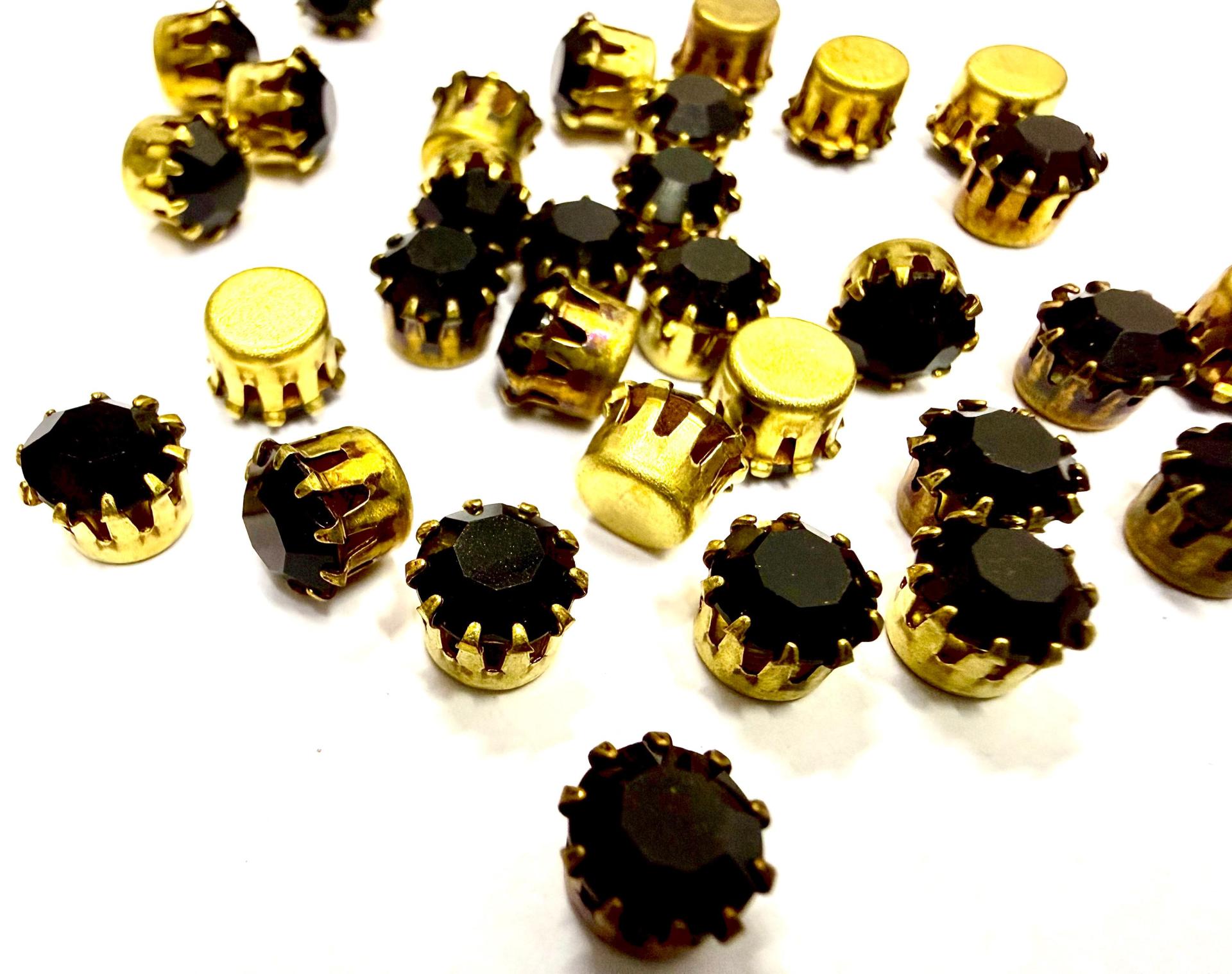 Swarovski Crystal 30ss Vintage Crown Setting, Brass Jewelry Supplies