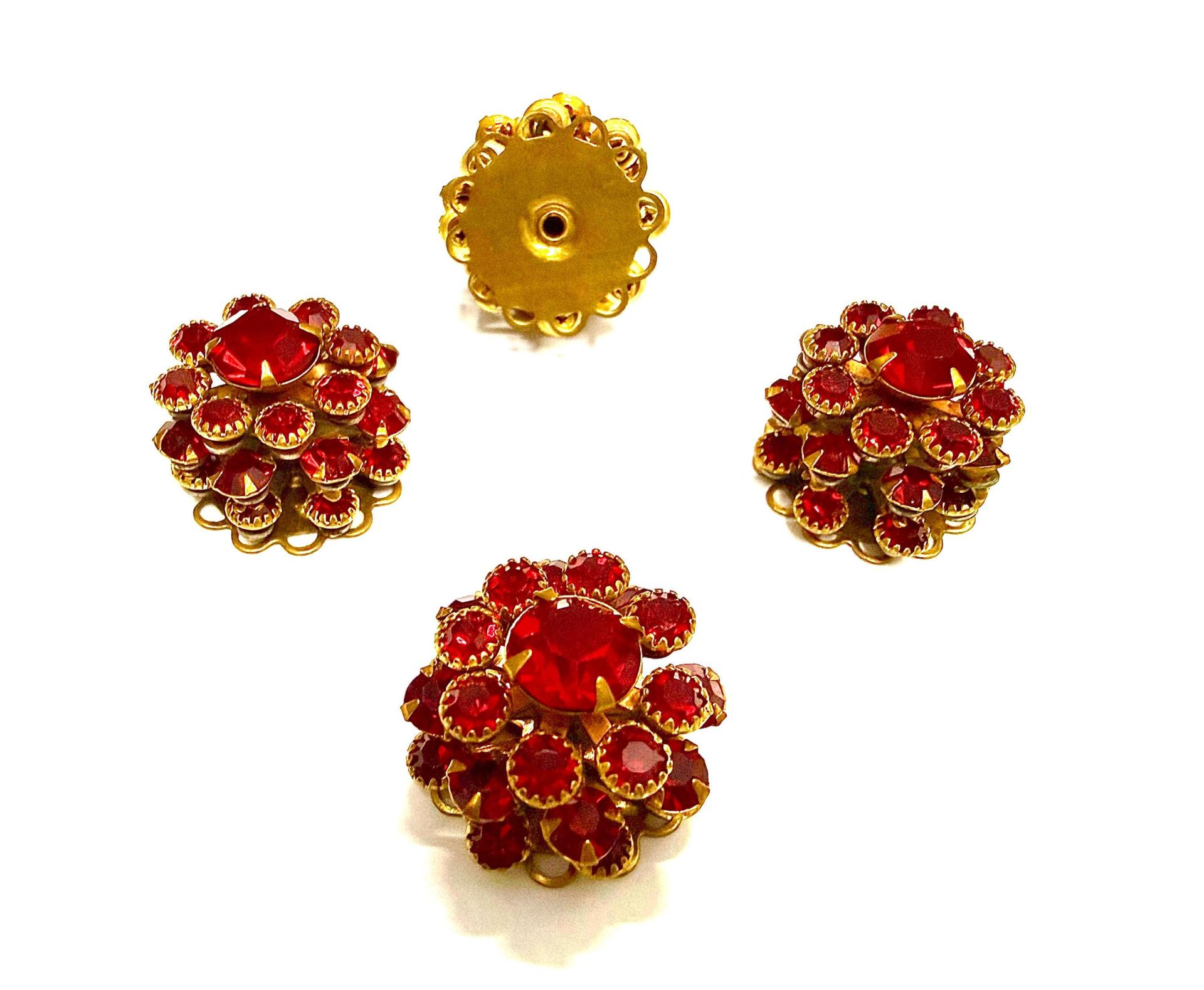 20mm Vintage brass  Swarovski three layers Design in Siam Embellishment DIY Supplies wedding decorations
