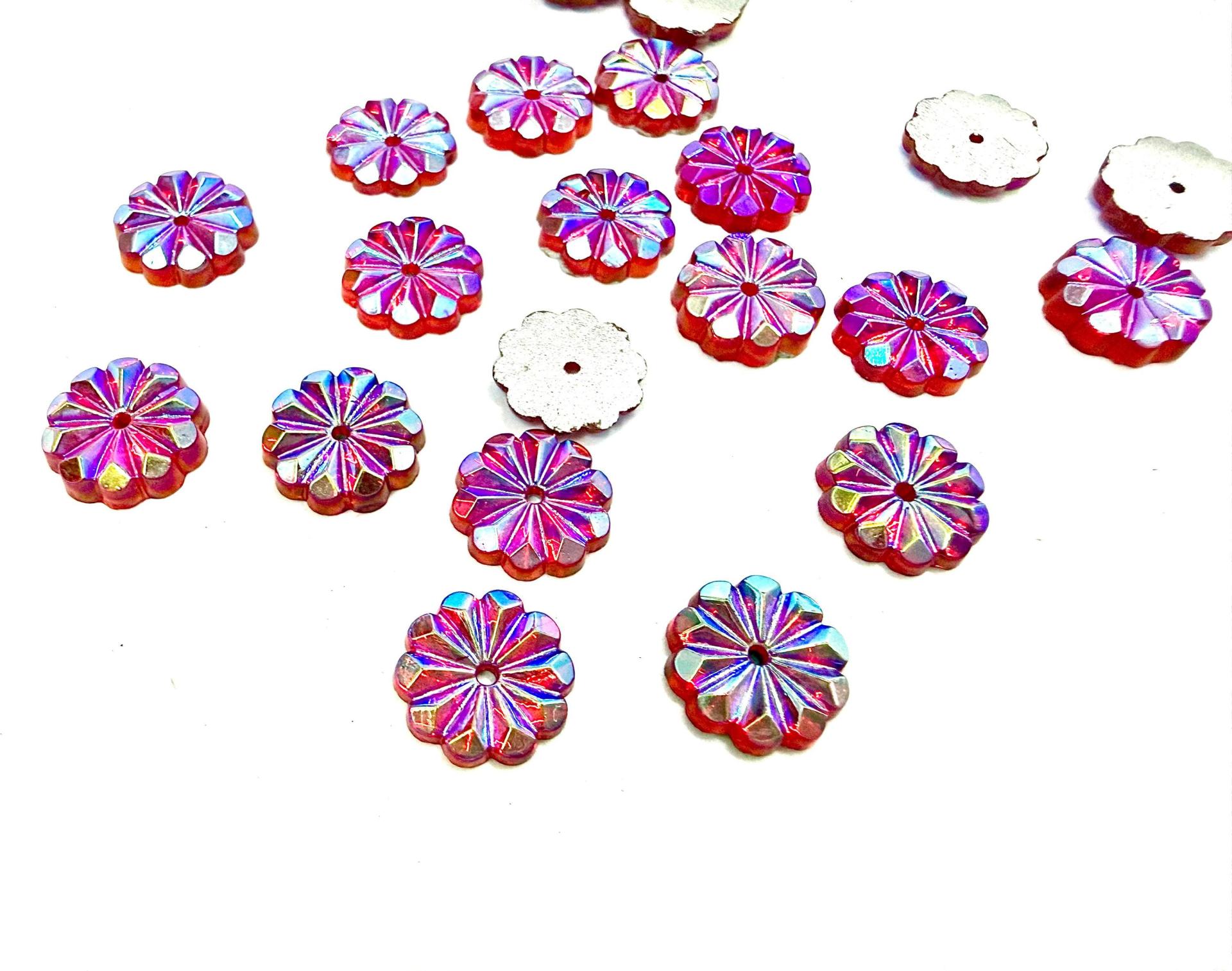 10mm Vintage Czech Crystal Flat Back Sew-On Stone Loch Rose