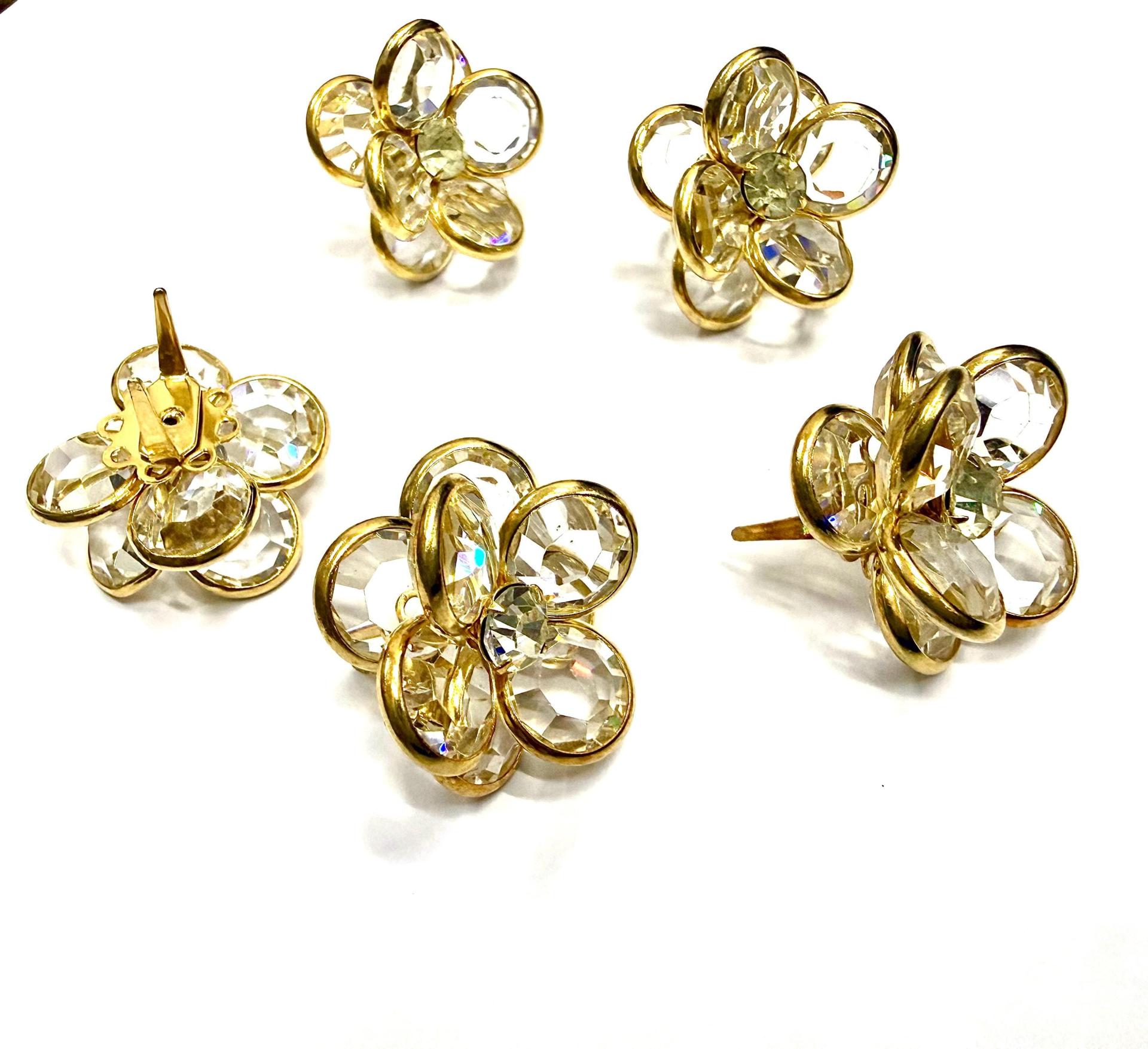 Vintage Crystal Flower Bead, Embellishment (26mm)