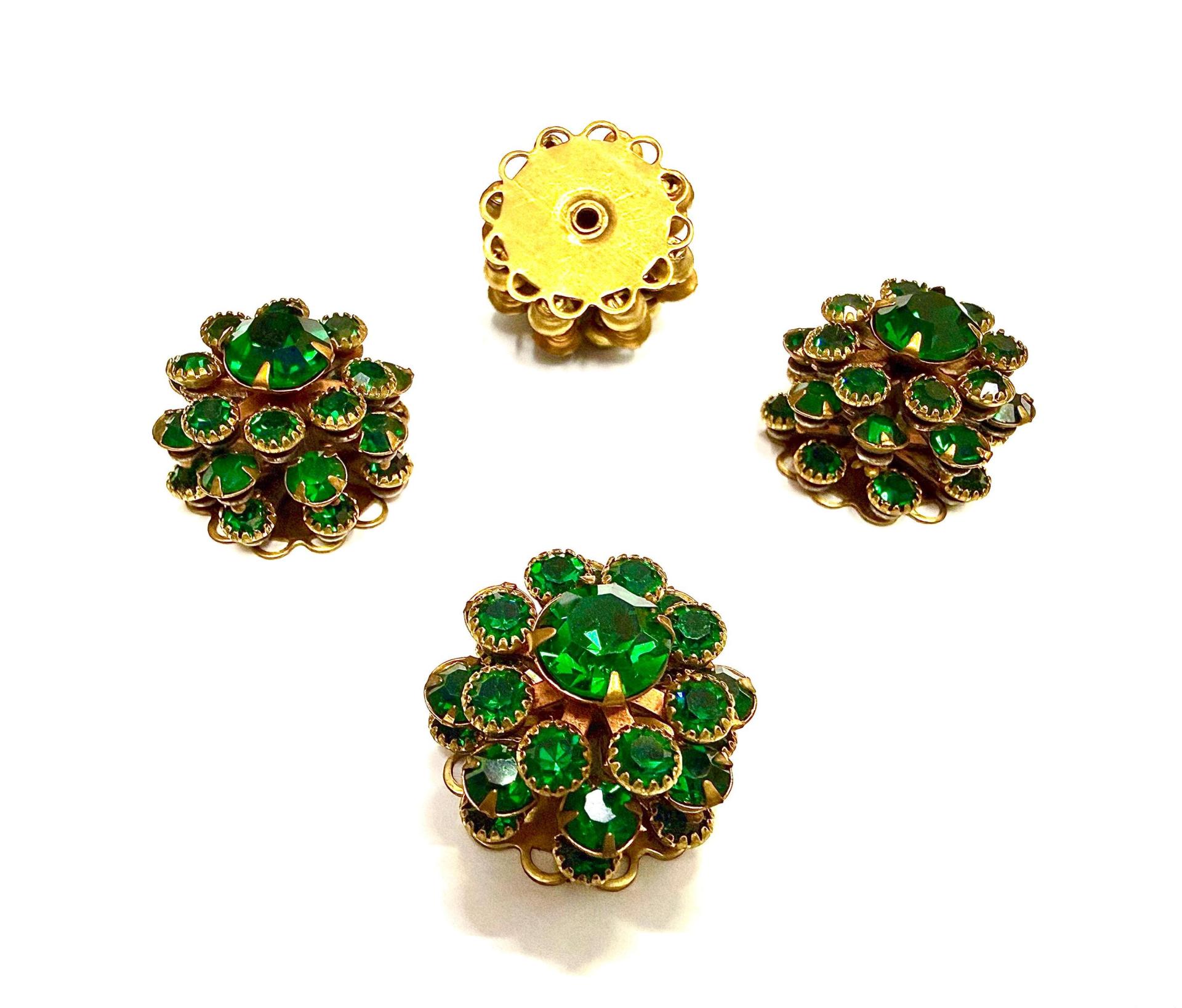 20mm Vintage brass  Swarovski three layers Design in Siam Embellishment DIY Supplies wedding decorations