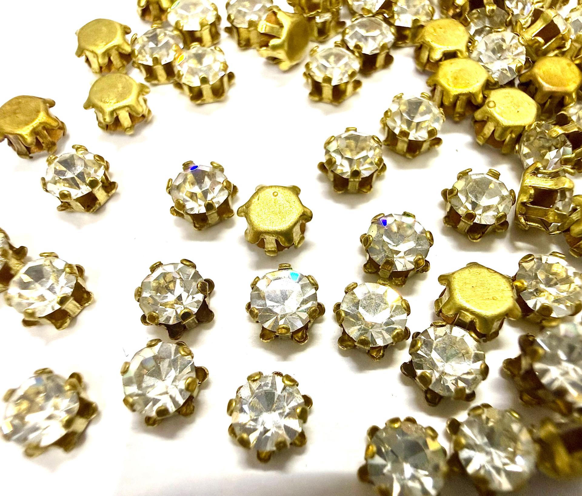 Swarovski Crystal 20ss Vintage Crown Setting, Brass Jewelry Supplies