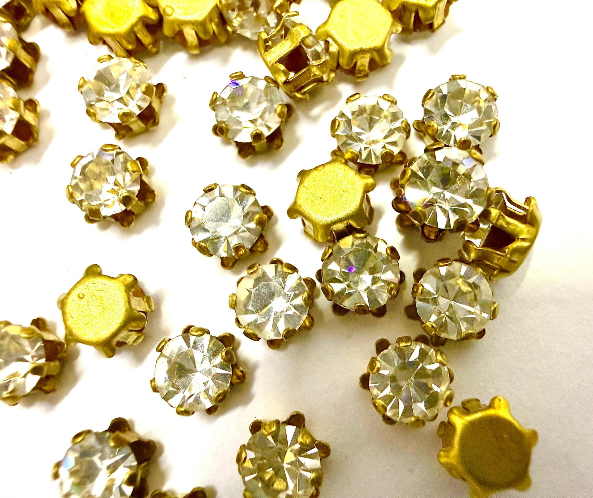 Swarovski Crystal 20ss Vintage Crown Setting, Brass Jewelry Supplies