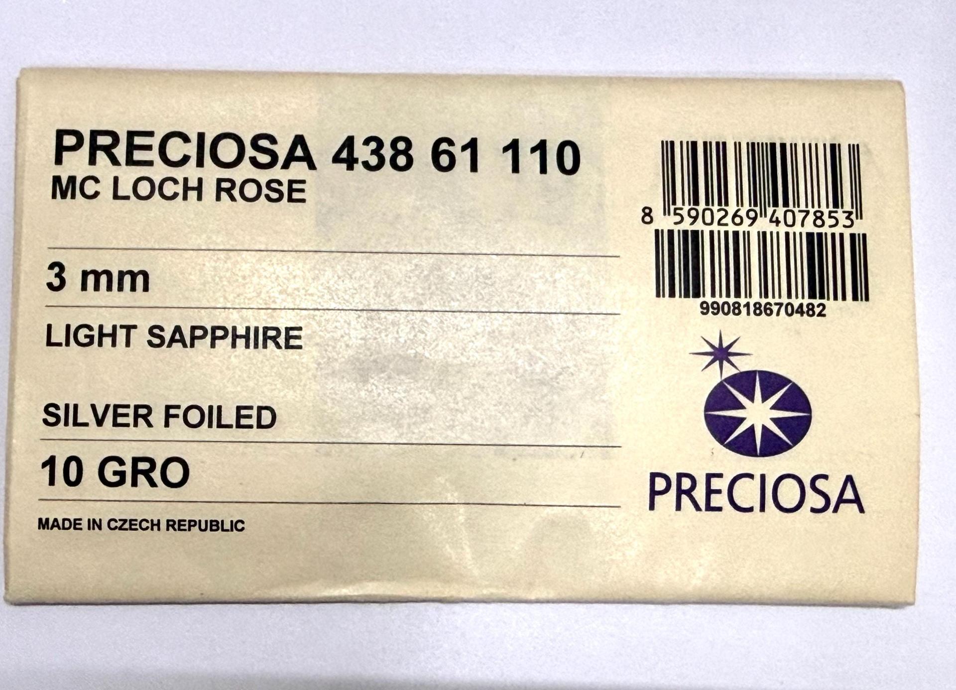 3mm Preciosa Crystal Light Sapphire Flat Back Sew-On Stones