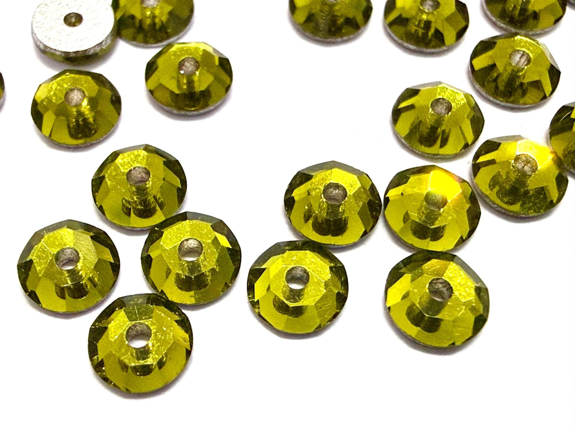 3mm Preciosa Crystal Olivine Flat Back Sew-On Stones