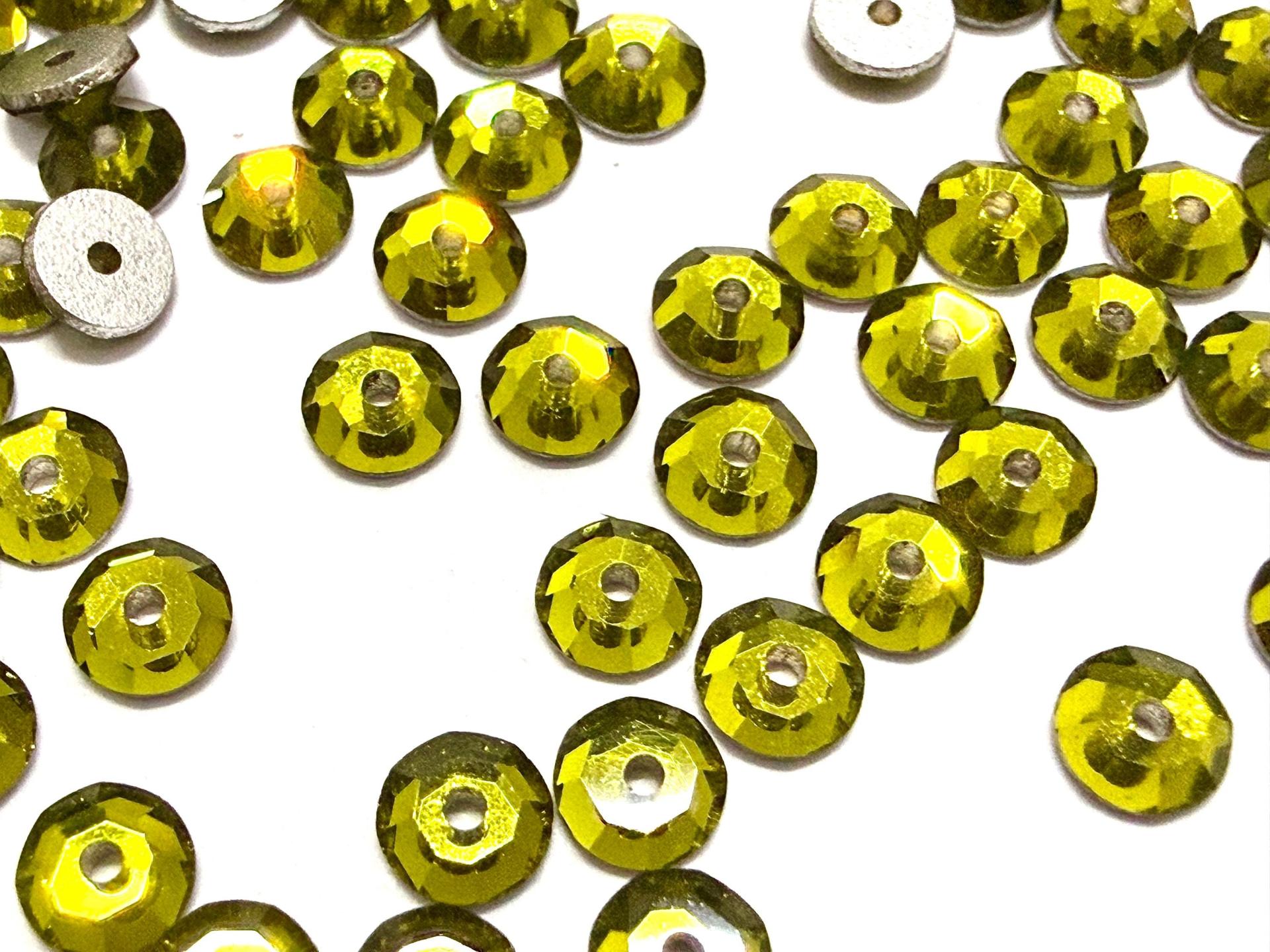 3mm Preciosa Crystal Olivine Flat Back Sew-On Stones