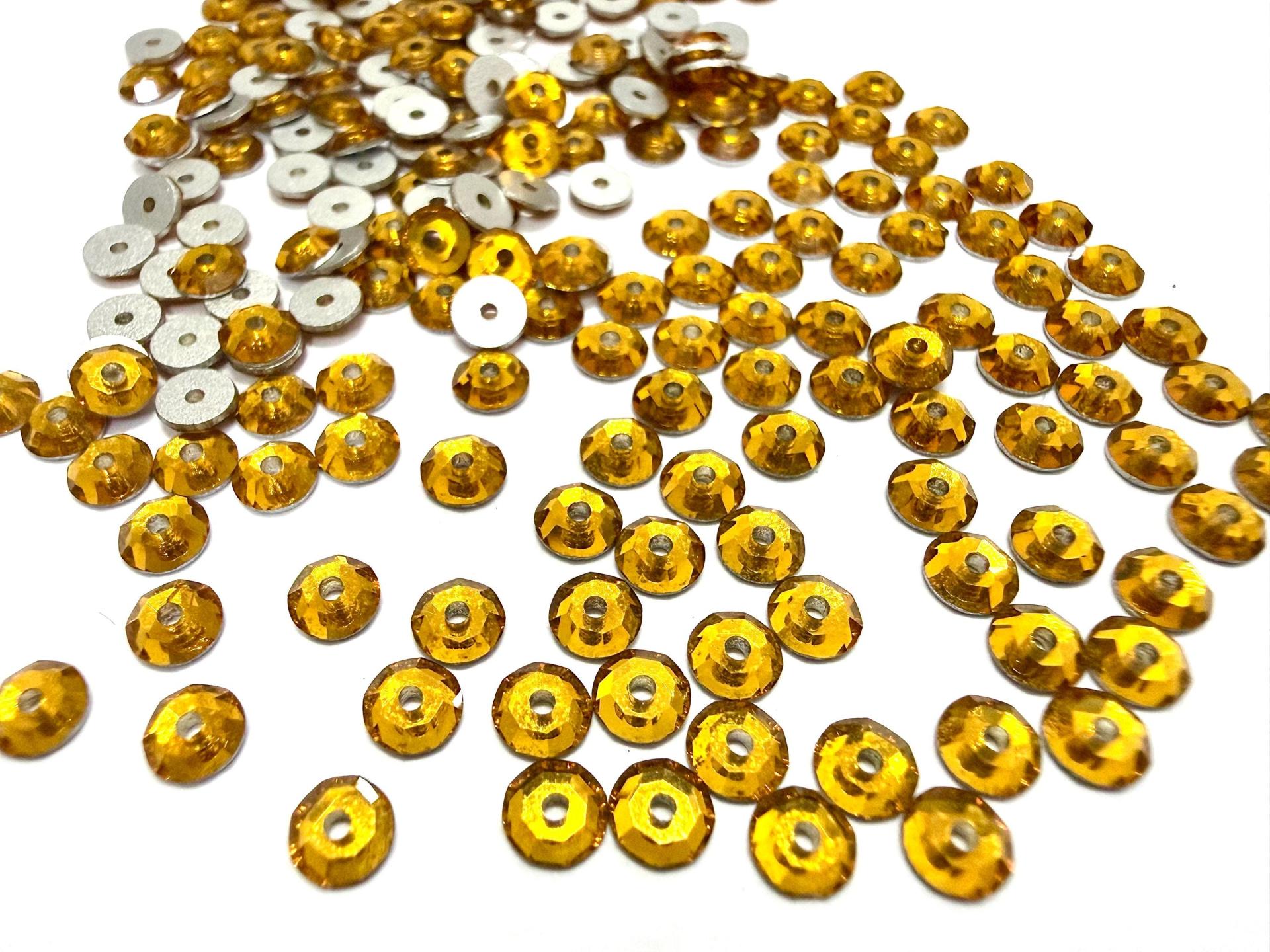 3mm Preciosa Crystal Topaz Flat Back Sew-On Stones