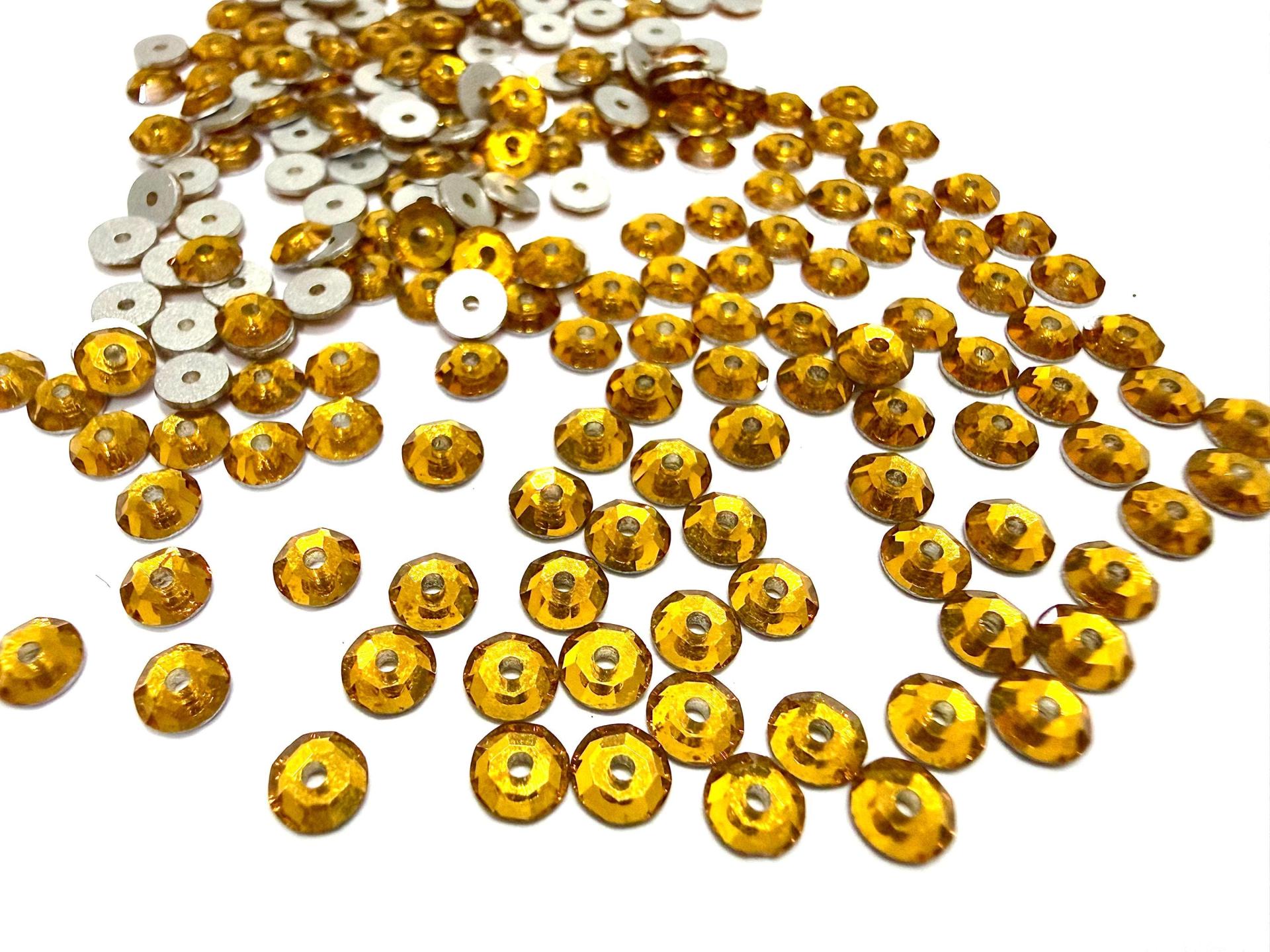 3mm Preciosa Crystal Topaz Flat Back Sew-On Stones