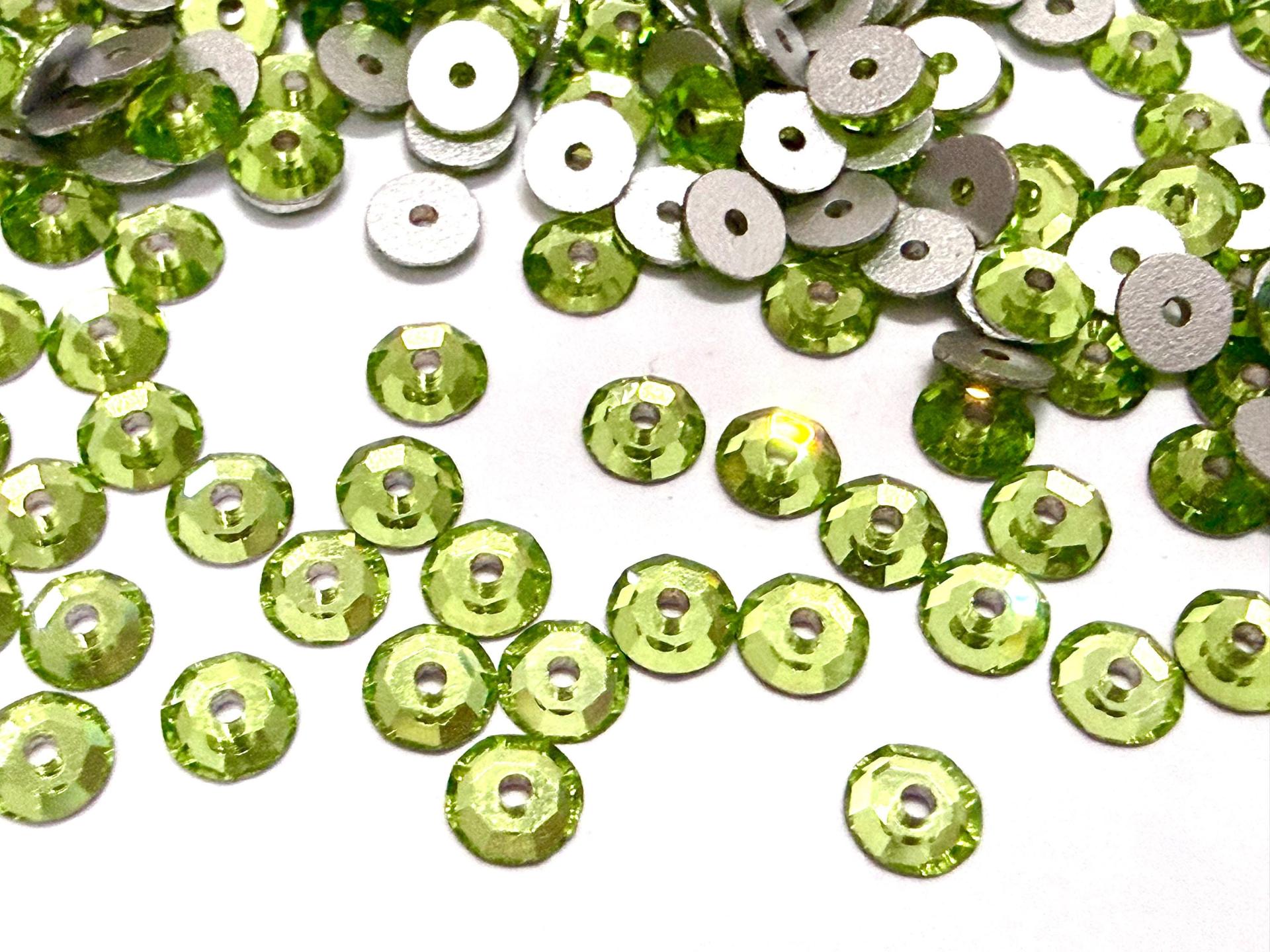 3mm Preciosa Crystal Peridot Flat Back Sew-On Stones
