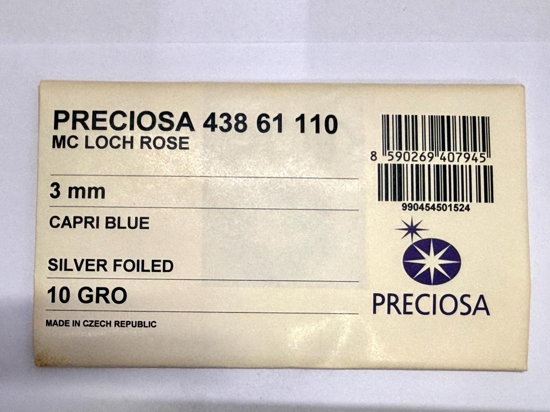 3mm Preciosa Crystal Capri Blue Flat Back Sew-On Stones
