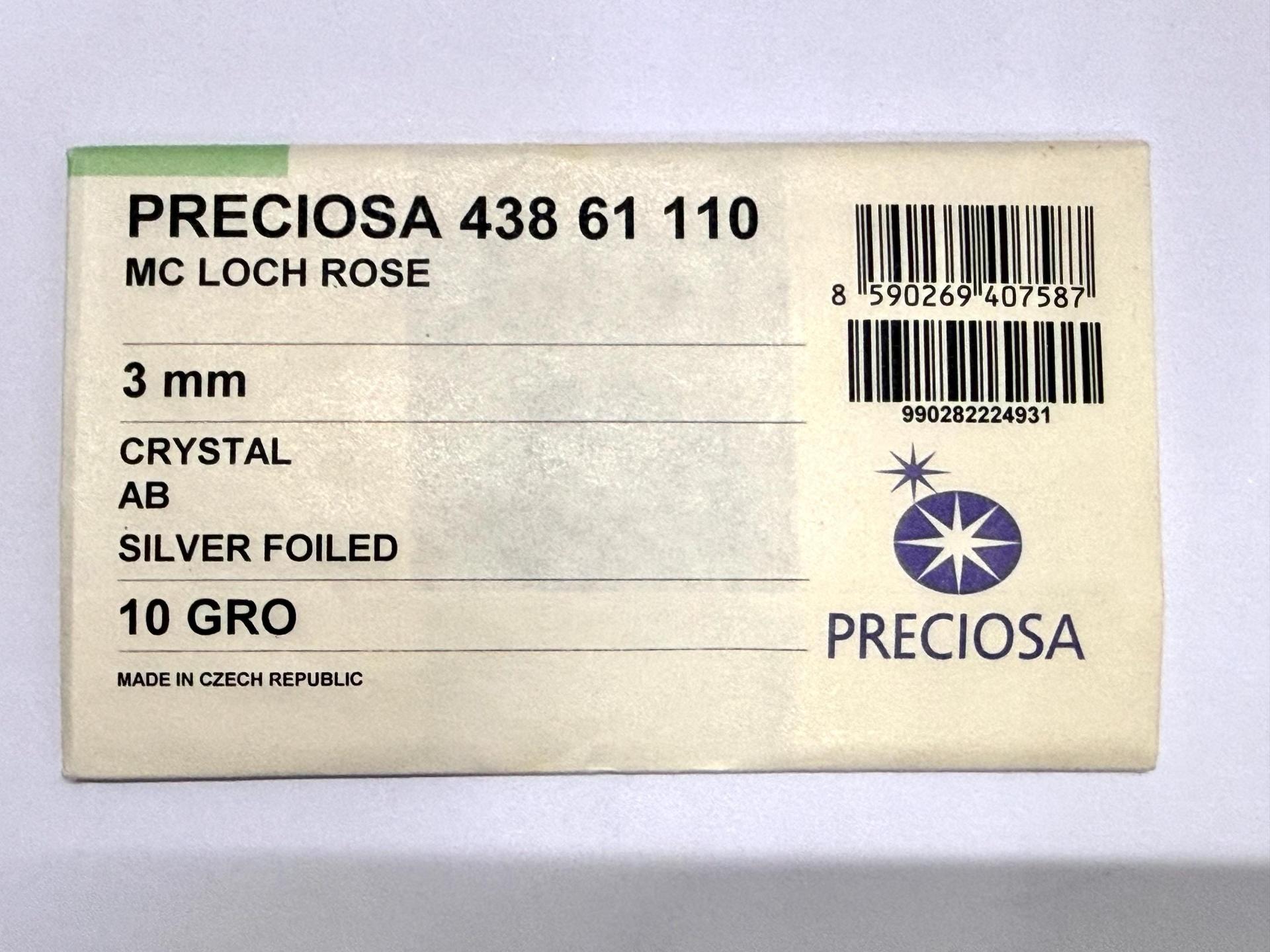 3mm Preciosa Crystal Aurore Boreale Flat Back Sew-On Stones