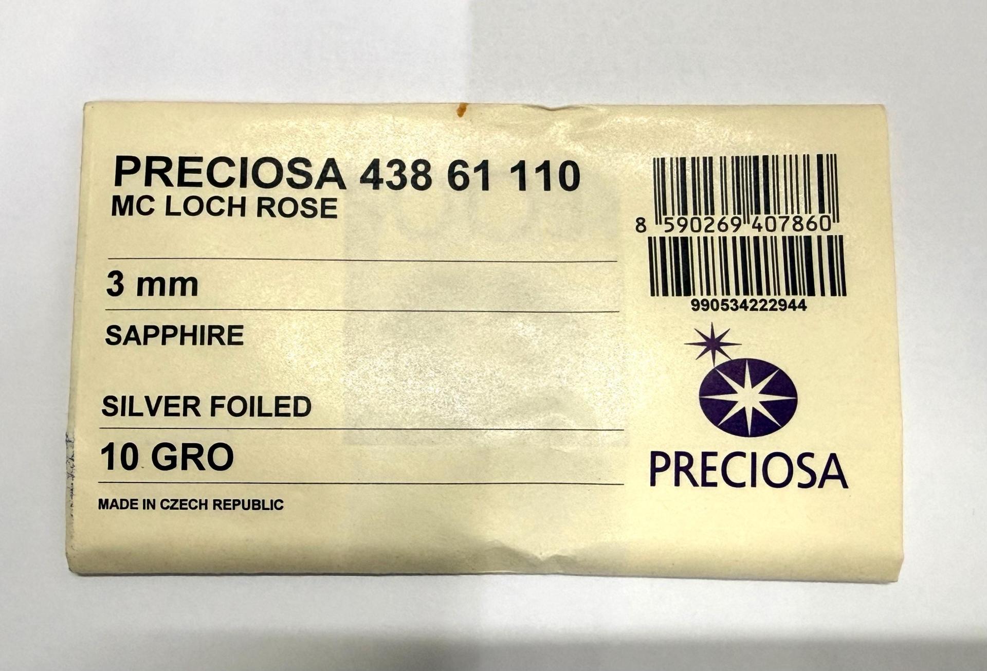 3mm Preciosa Crystal Sapphire Flat Back Sew-On Stones