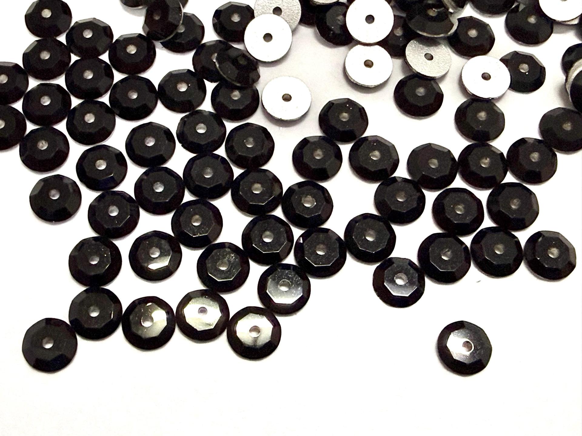6mm Jet Lochrose Stones – Preciosa Flat Back Sew-On Stones , Czech Beads