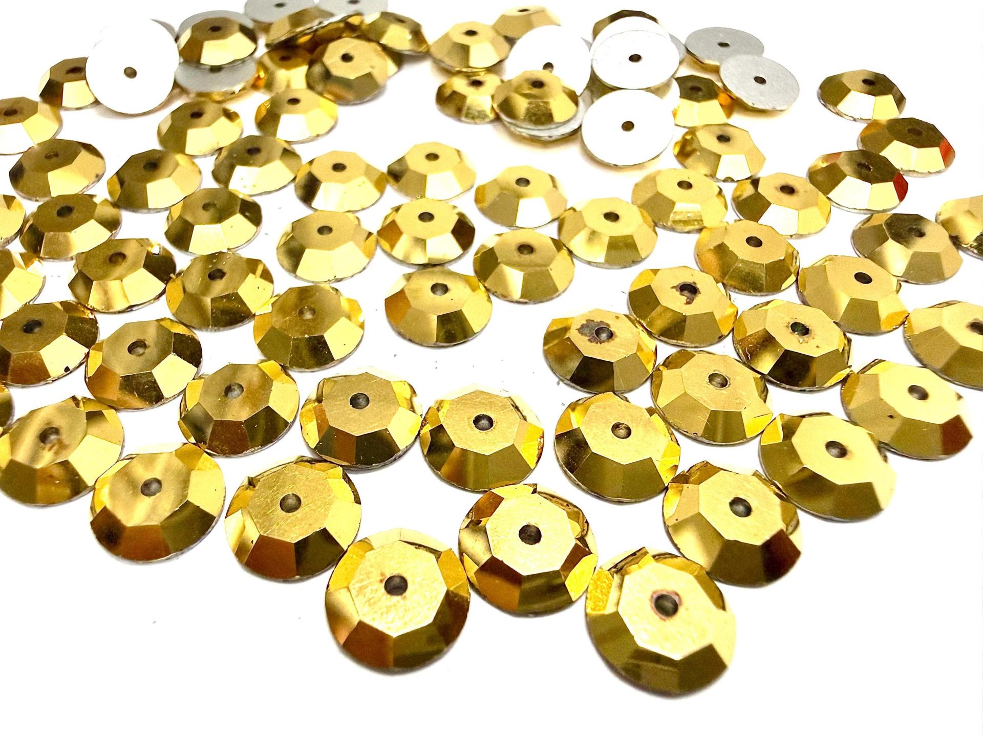 8mm Crystal Aurum Lochrose Stones – Preciosa Flat Back Sew-On Stones , Czech Beads