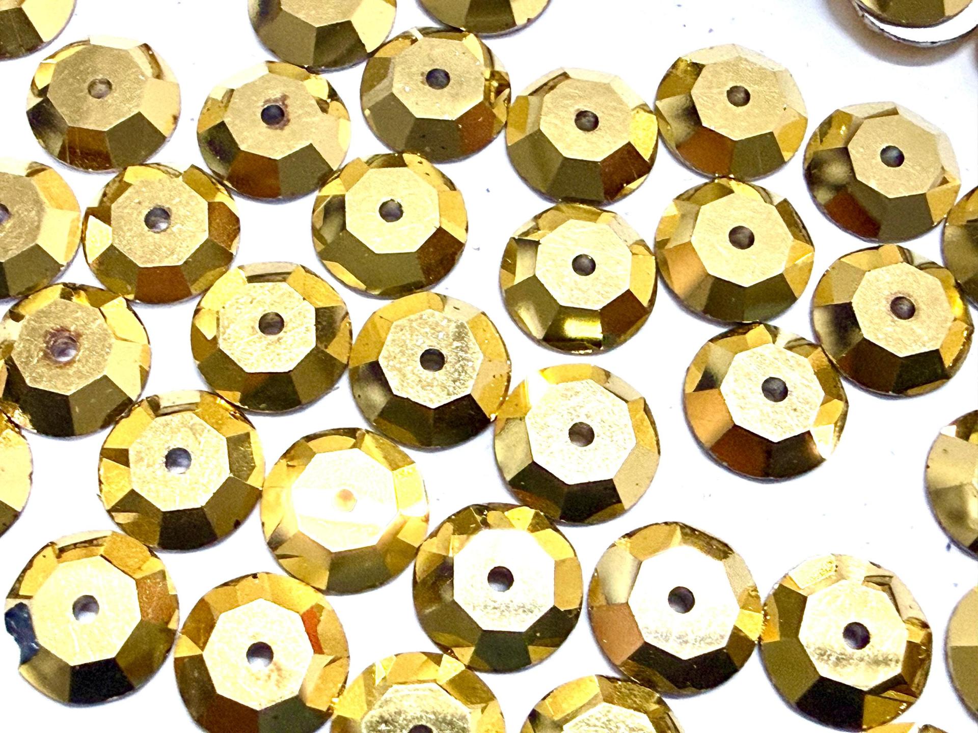 8mm Crystal Aurum Lochrose Stones – Preciosa Flat Back Sew-On Stones , Czech Beads