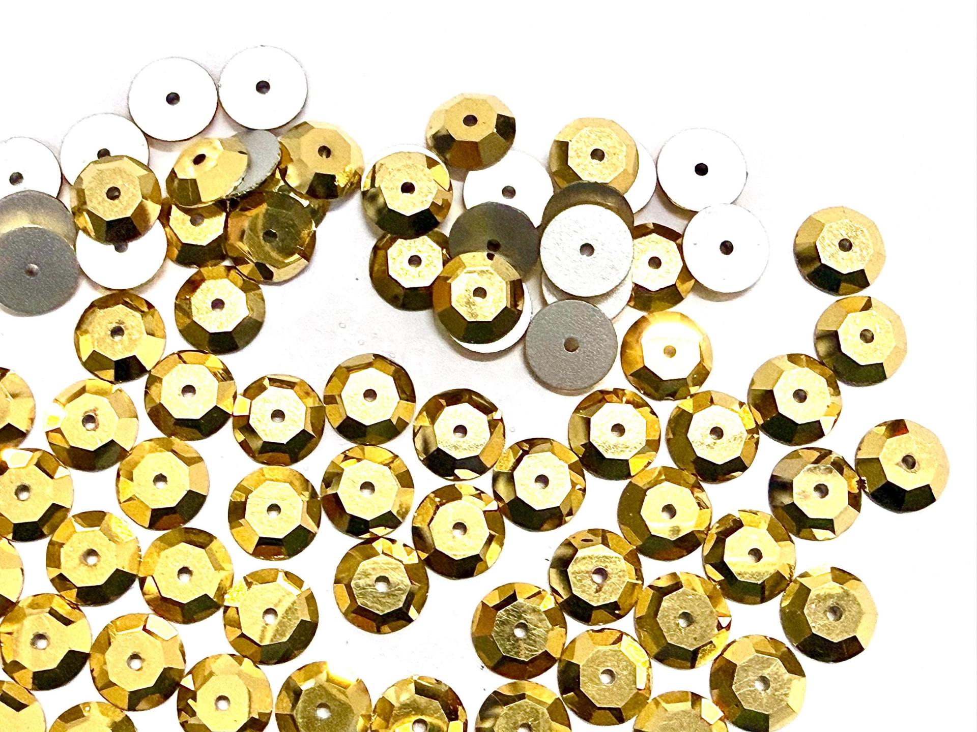 8mm Crystal Aurum Lochrose Stones – Preciosa Flat Back Sew-On Stones , Czech Beads