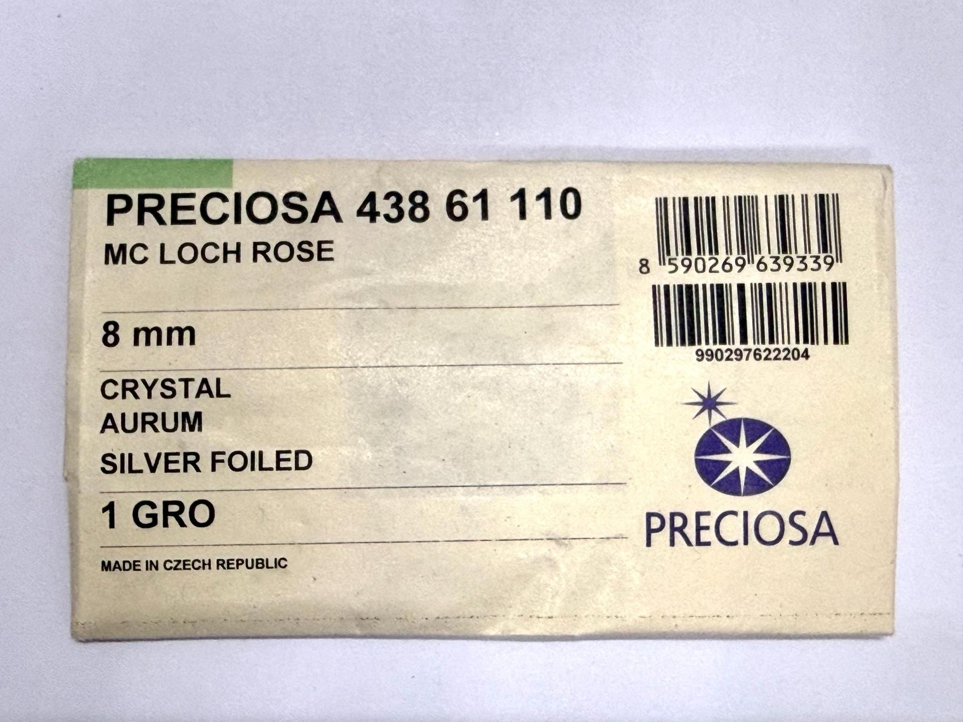 8mm Crystal Aurum Lochrose Stones – Preciosa Flat Back Sew-On Stones , Czech Beads