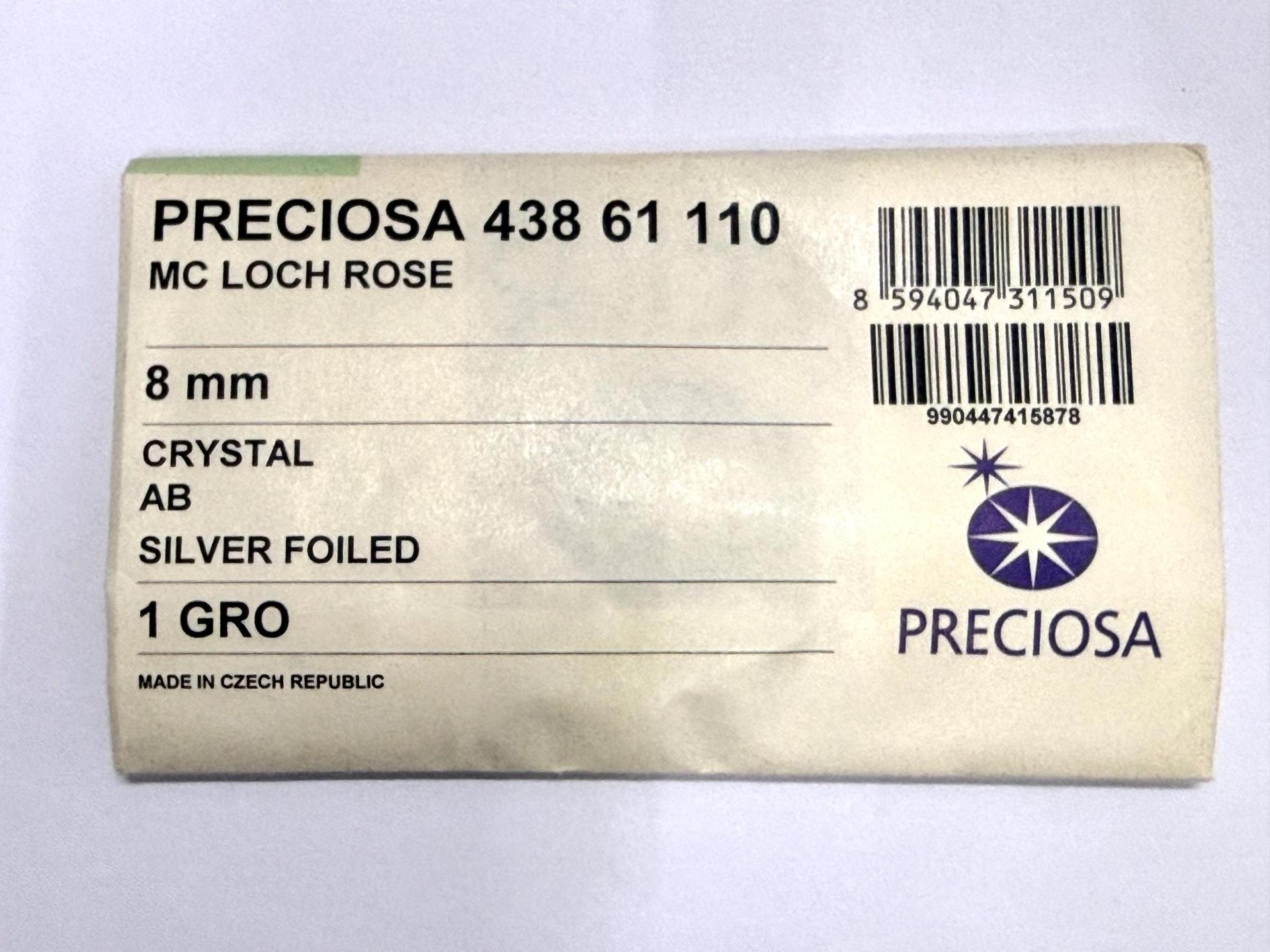 8mm Crystal Aurore Boreale Lochrose Stones – Preciosa Flat Back Sew-On Stones , Czech Beads