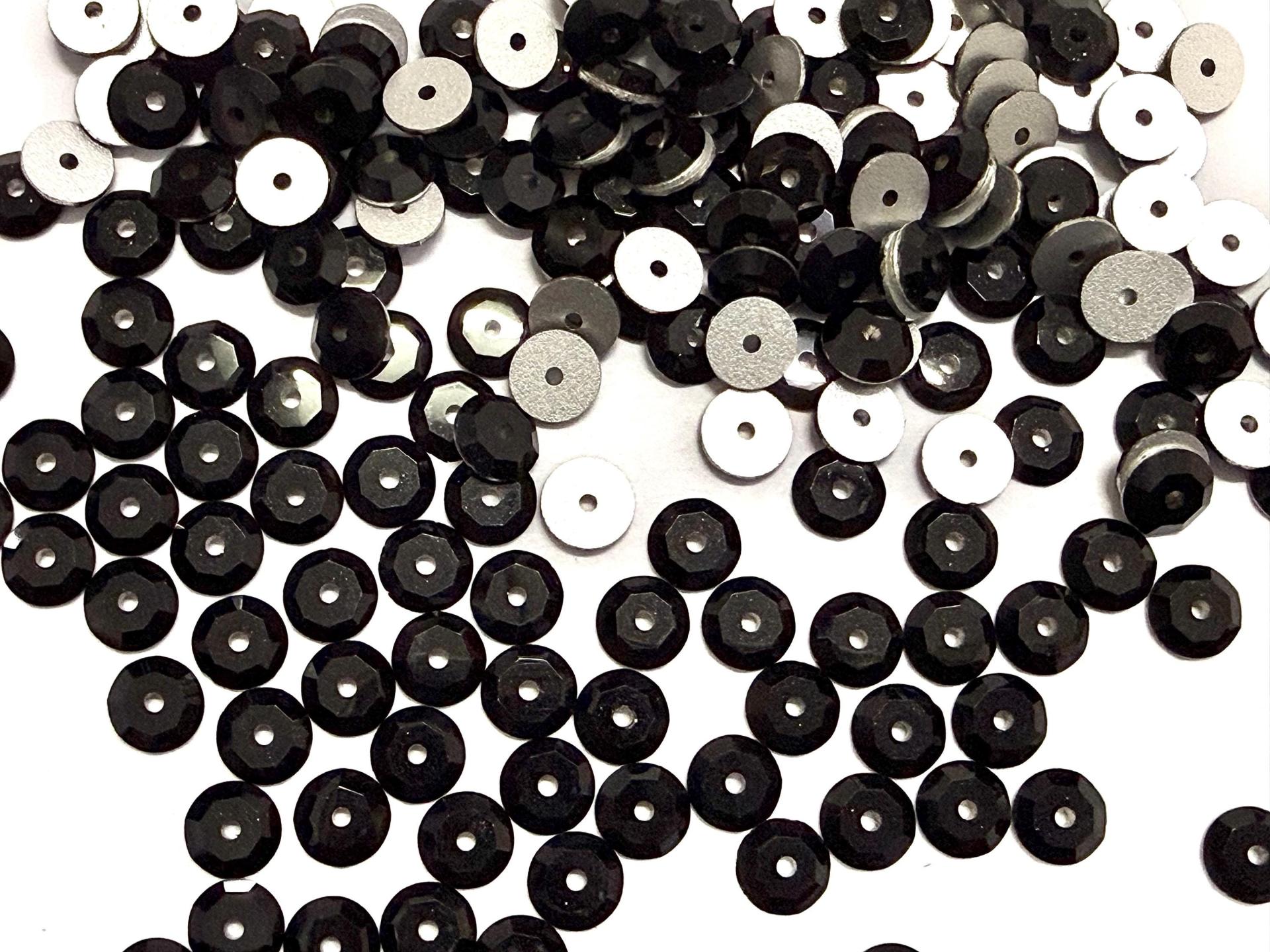 8mm Jet Lochrose Stones – Preciosa Flat Back Sew-On Stones , Czech Beads