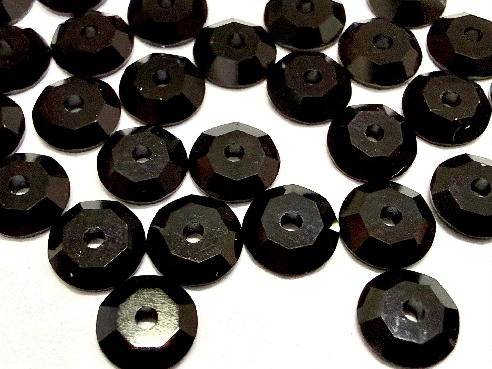 5mm Jet Lochrose Stones – Preciosa Flat Back Sew-On Stones , Czech Beads