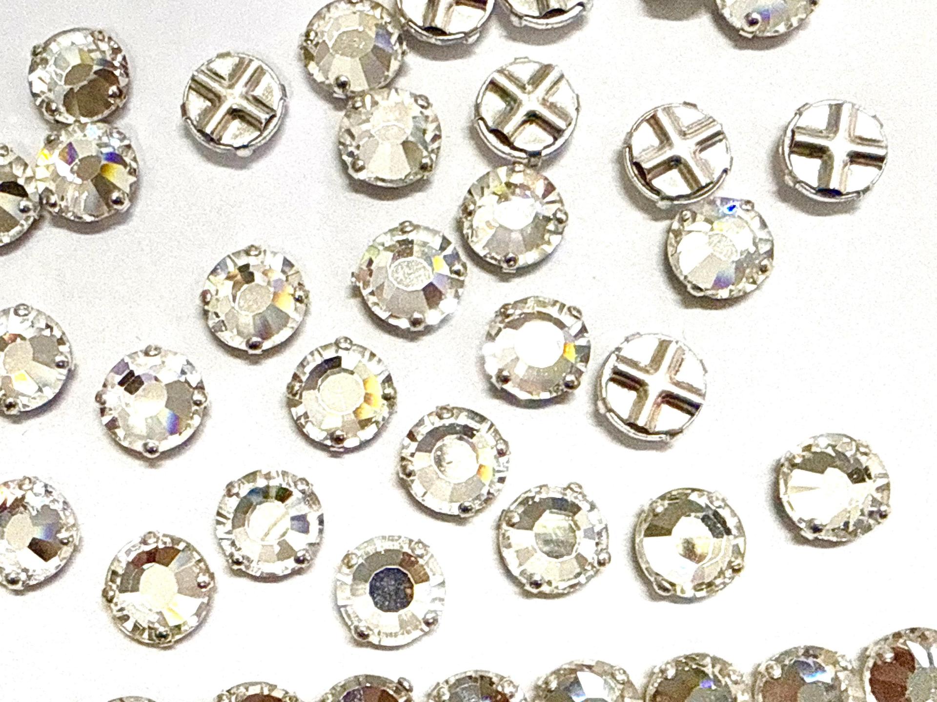 Vintage Swarovski Crystal Rose Montees, 40ss Silver Plated Settings