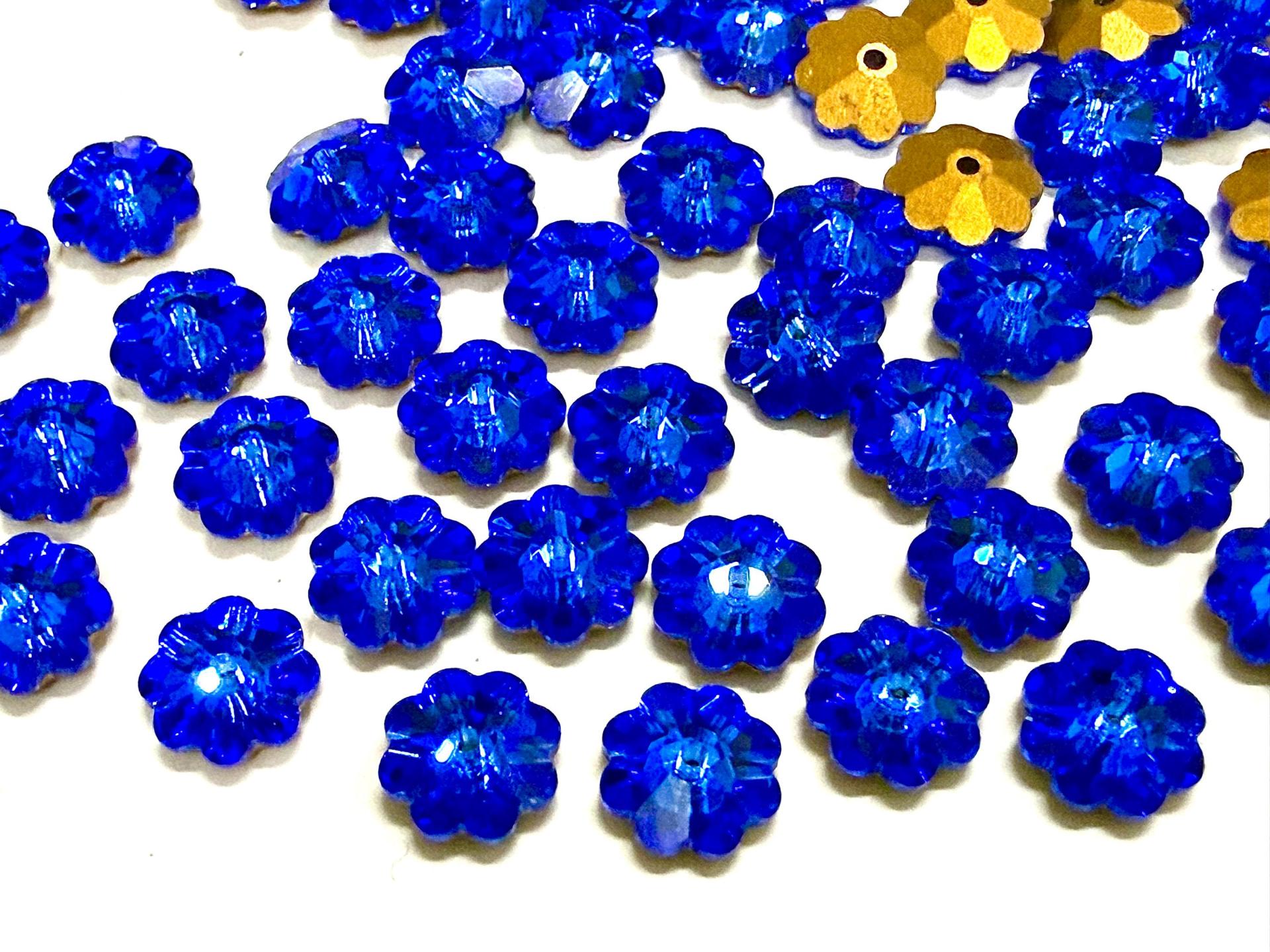 8mm Swarovski Sapphire Flower Sew-on Stone
