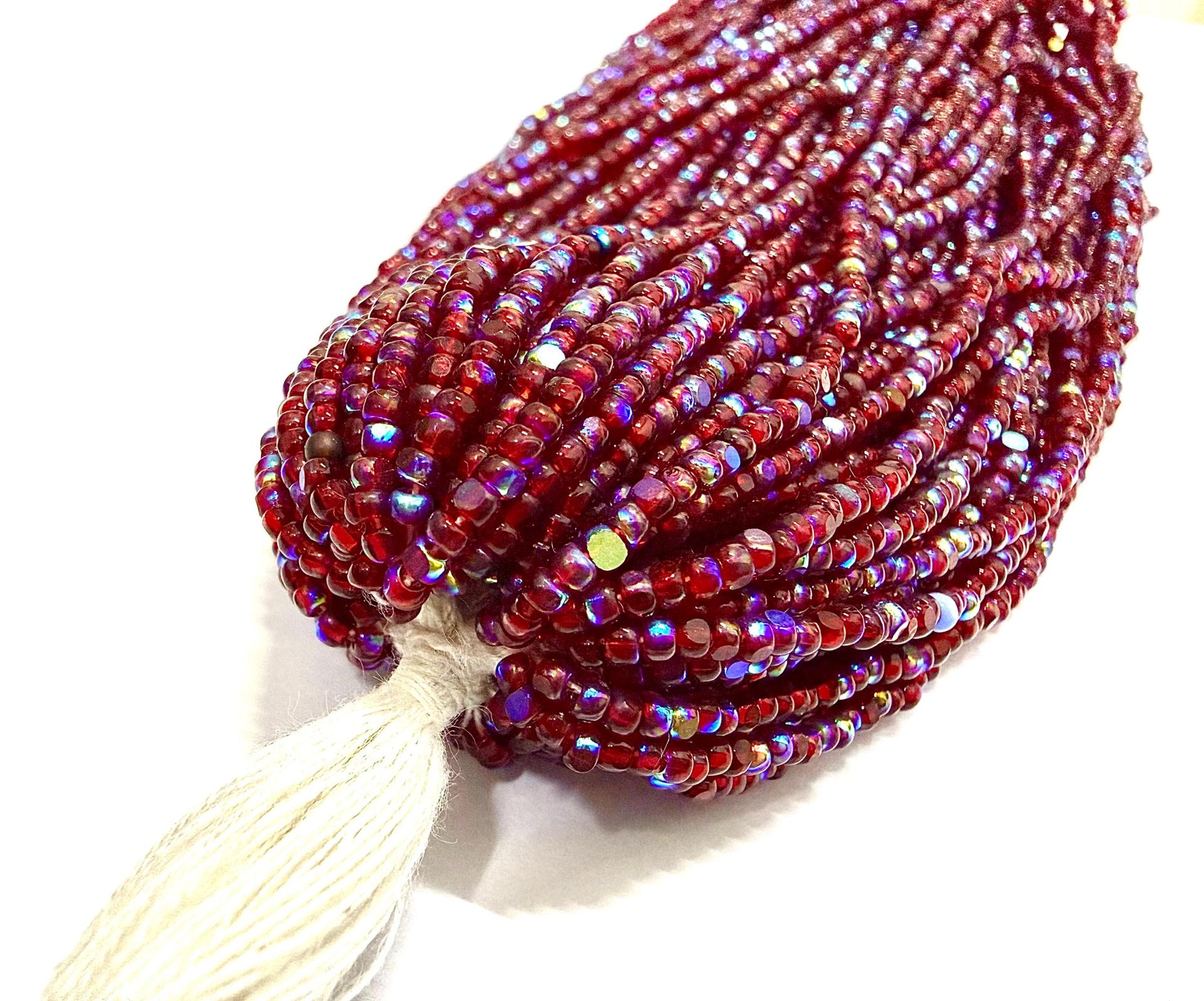 11/0 Hanks Charlotte true Cut Beads Patina Siam Aurore Boreale