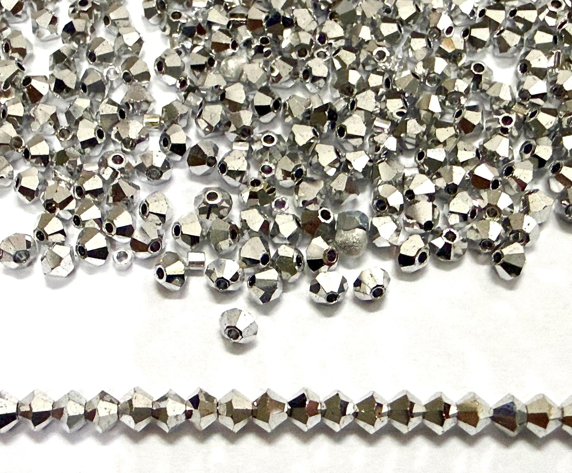 Swarovski Crystal Bicones (2.5mm) Metallic 2X Comet Argent Light