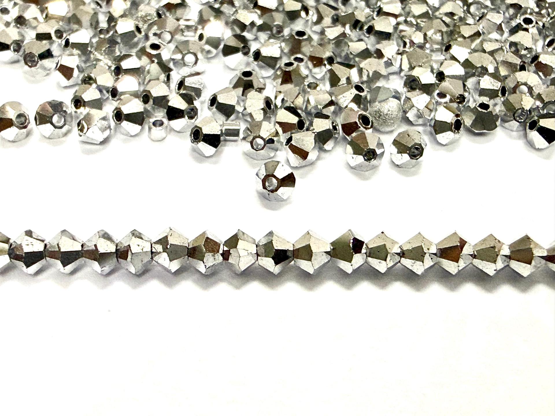 Swarovski Crystal Bicones (2.5mm) Metallic 2X Comet Argent Light