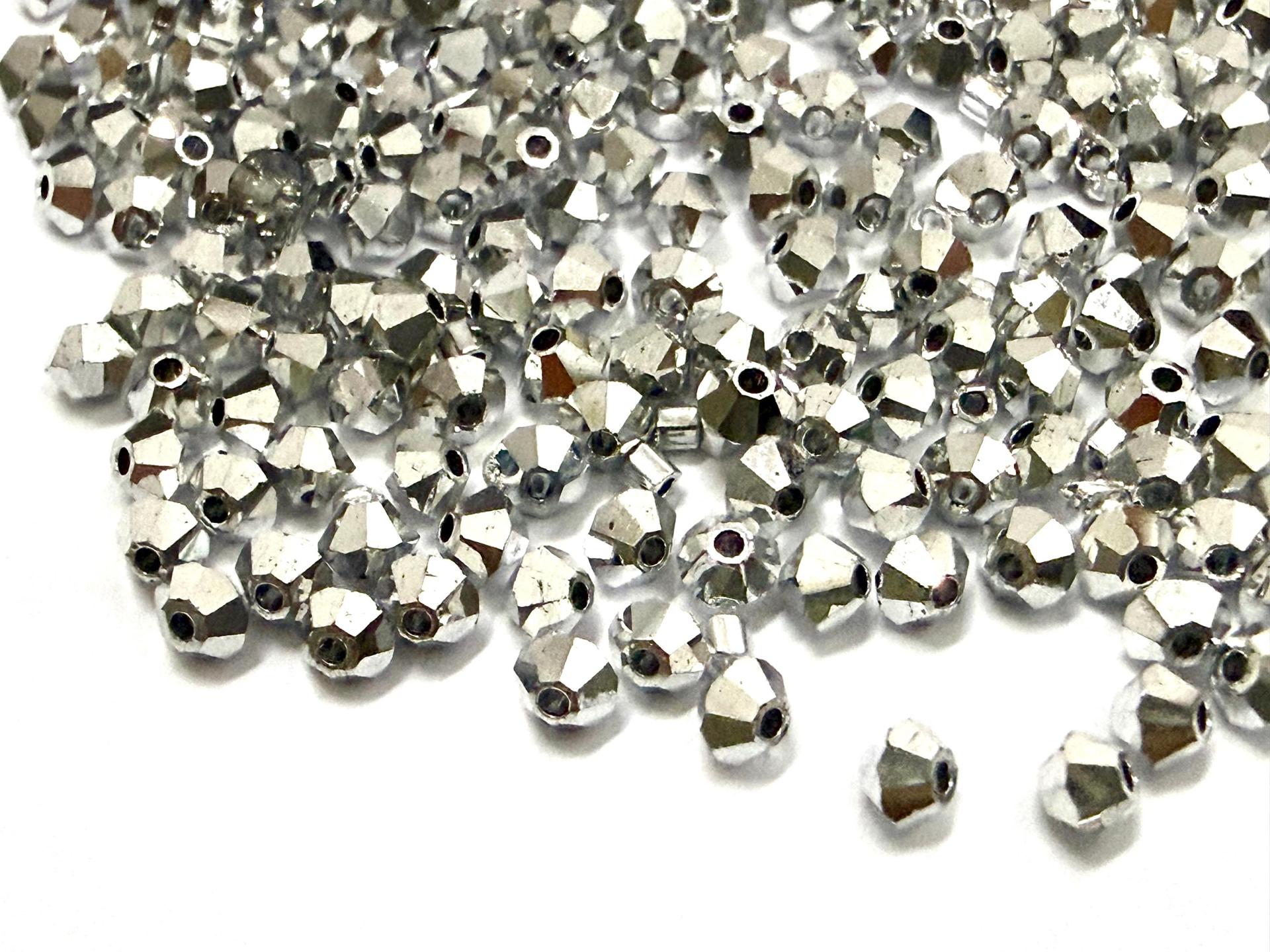 Swarovski Crystal Bicones (2.5mm) Metallic 2X Comet Argent Light