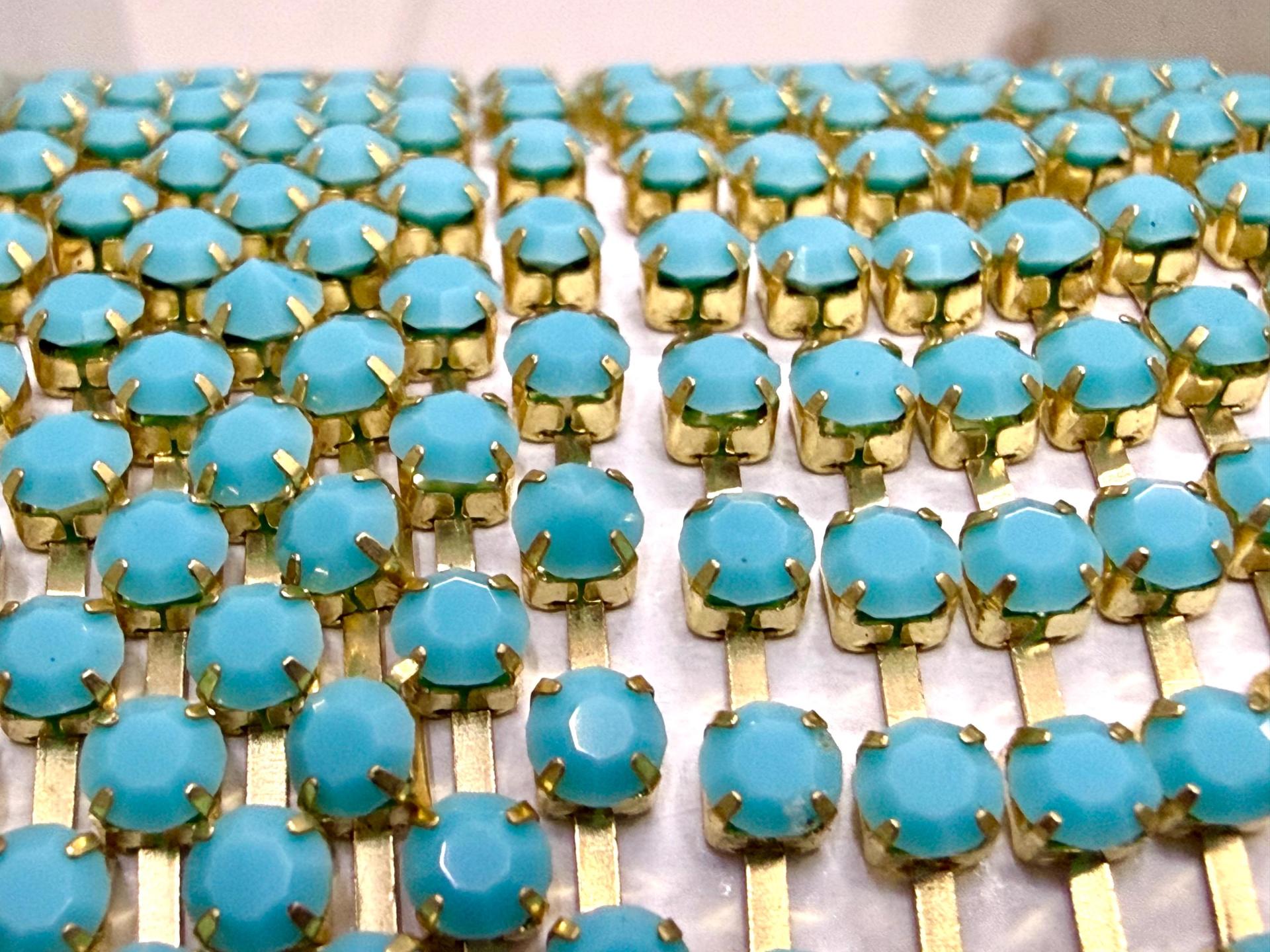 Preciosa Turquoise Rhinestone Chain, 12ss Crystal Embellishments