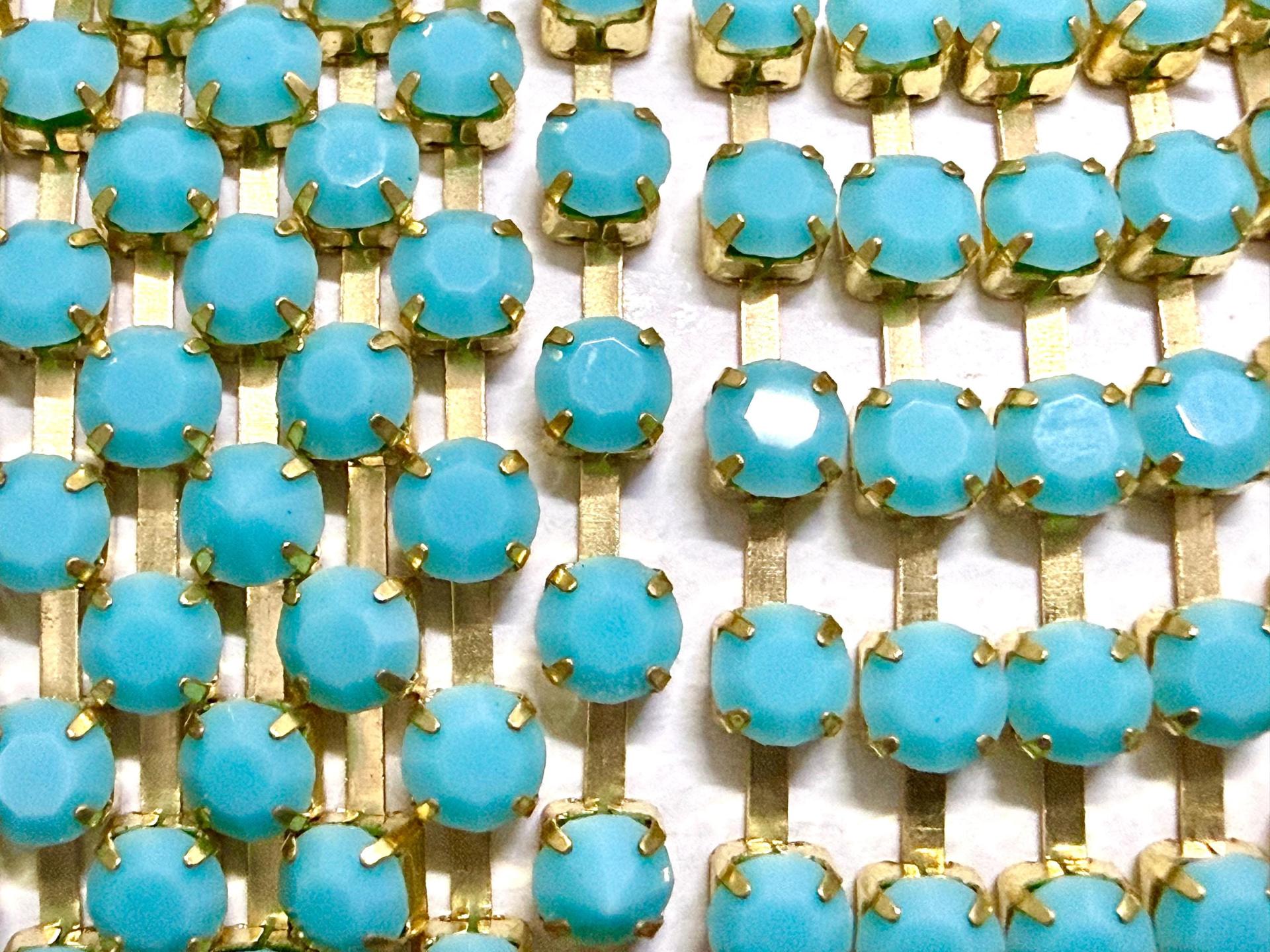 Preciosa Turquoise Rhinestone Chain, 12ss Crystal Embellishments