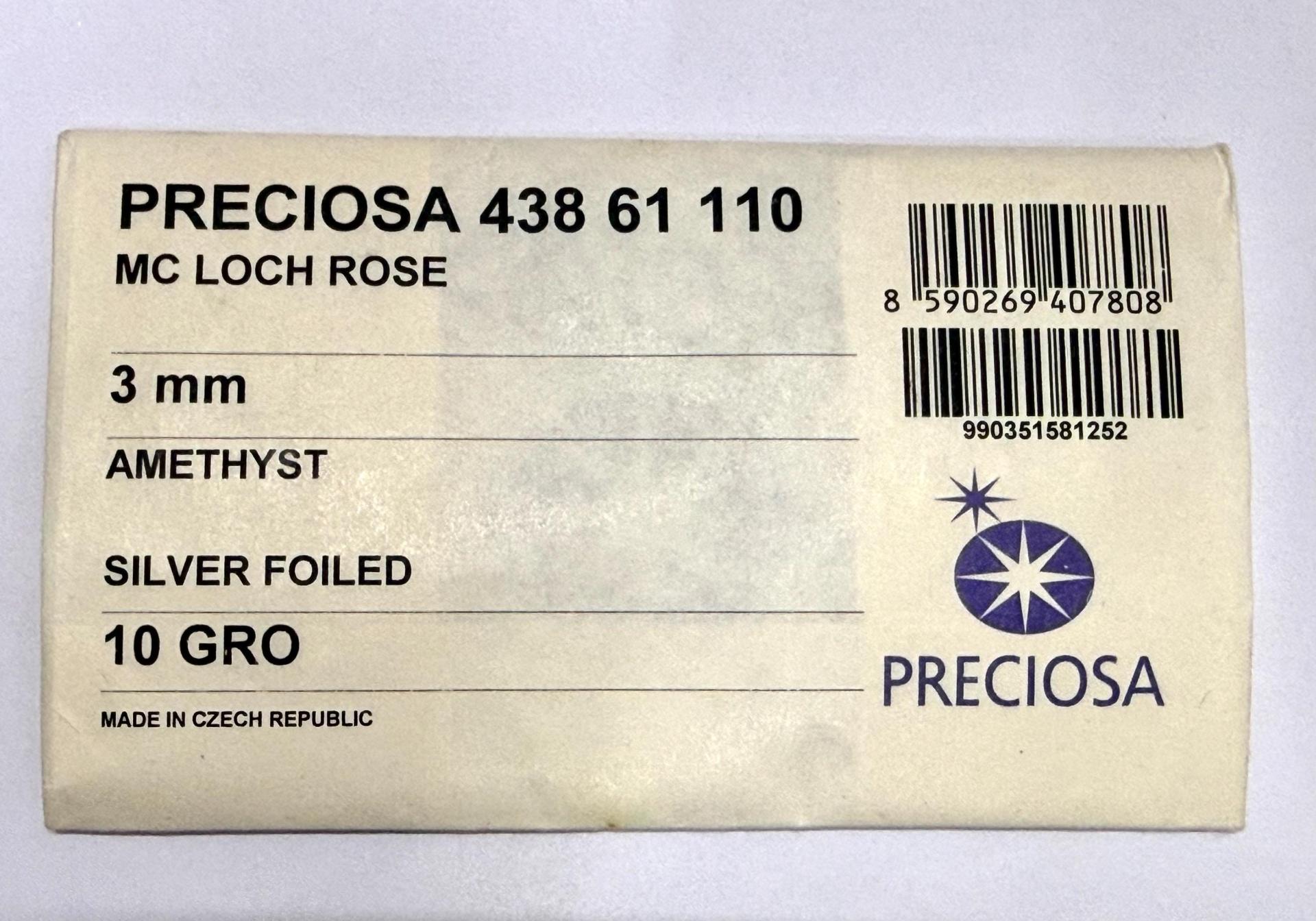 3mm Preciosa Crystal Amethyst Flat Back Sew-On Stones