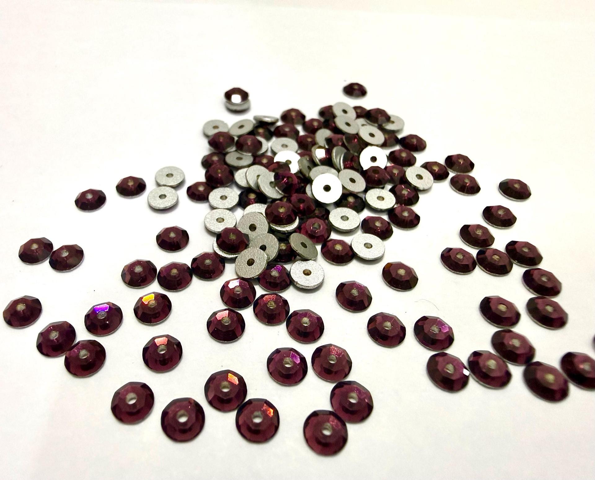 3mm Preciosa Crystal Amethyst Flat Back Sew-On Stones