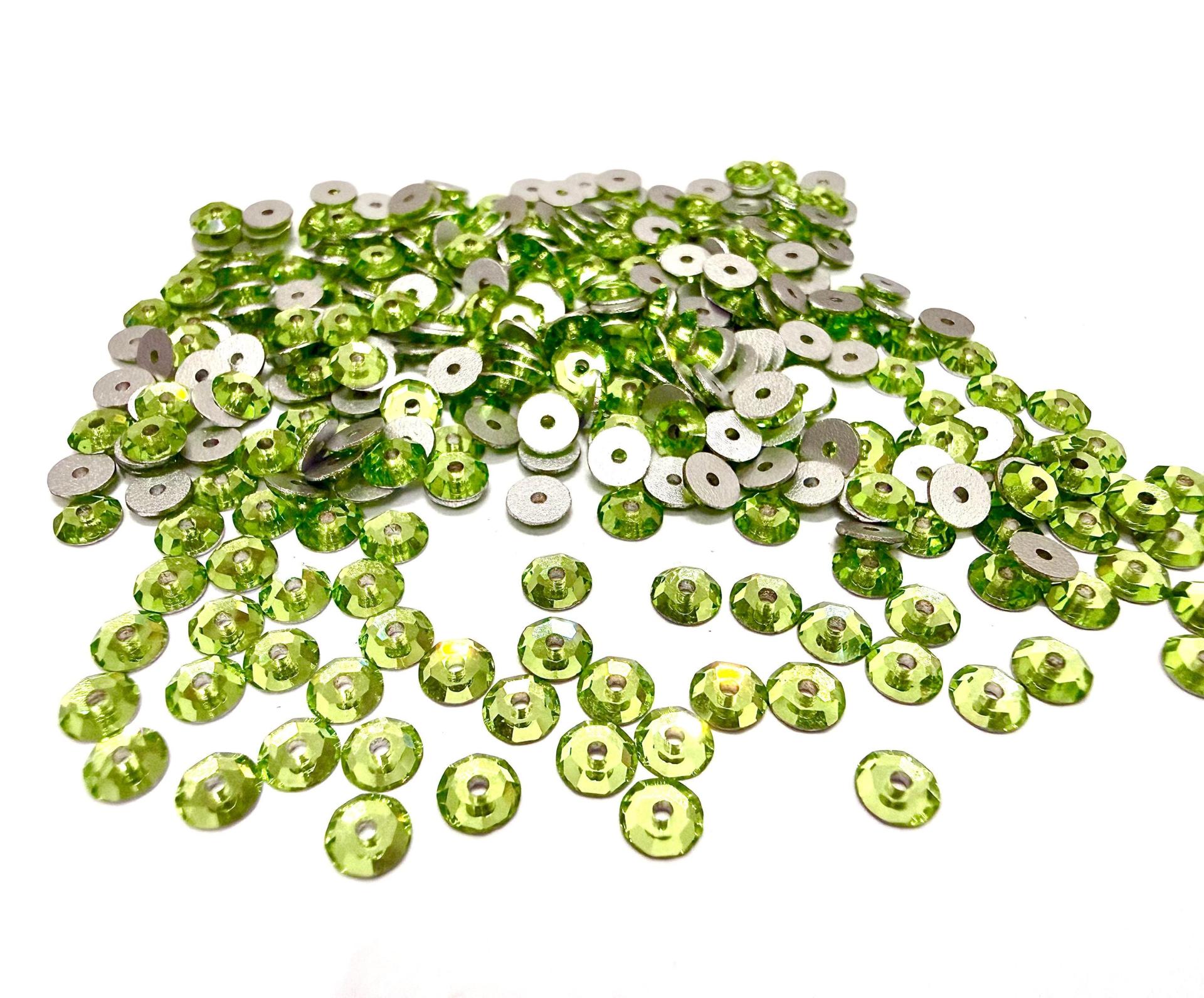 3mm Preciosa Crystal Peridot Flat Back Sew-On Stones