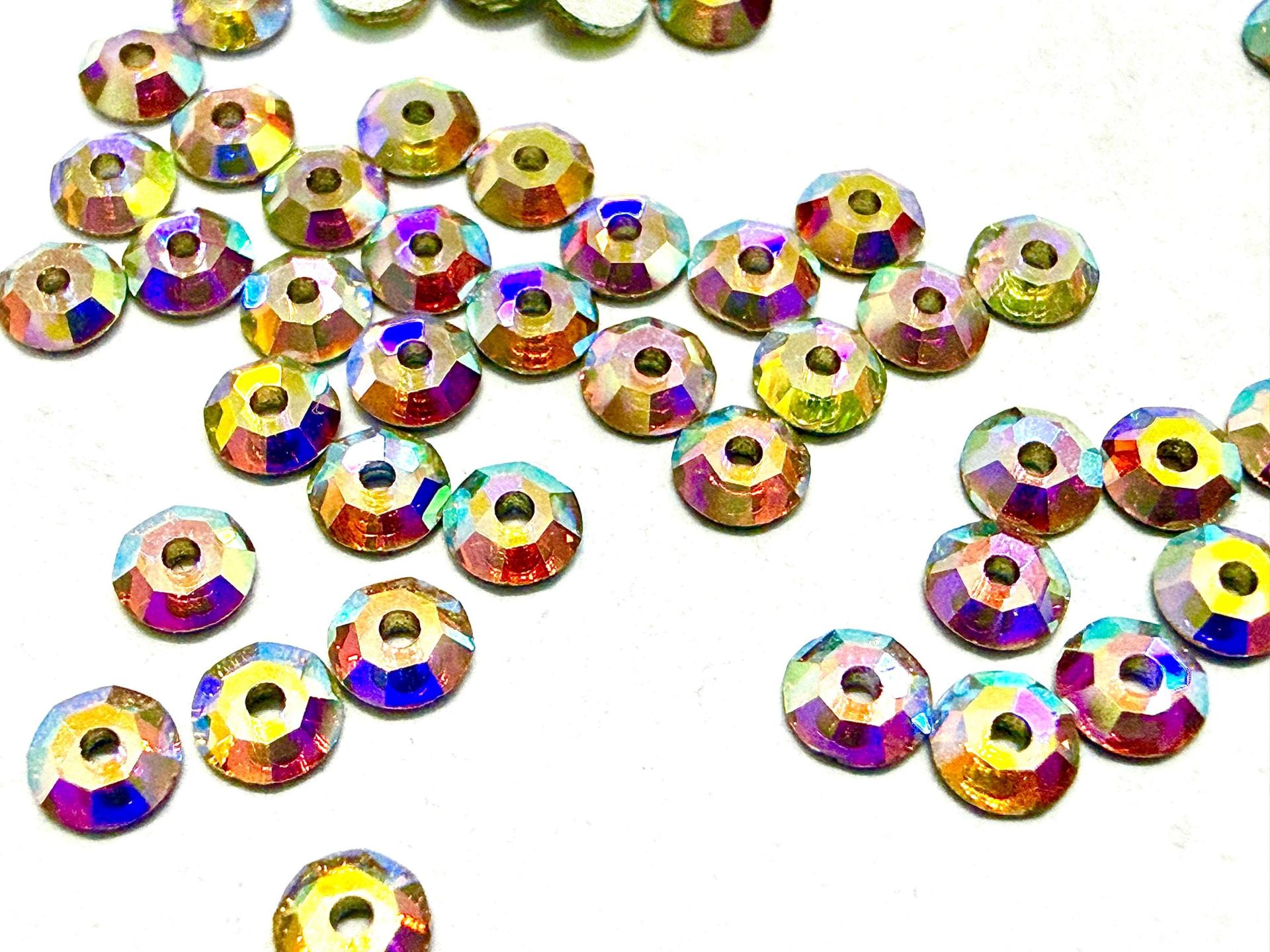 3mm Preciosa Crystal Aurore Boreale Flat Back Sew-On Stones