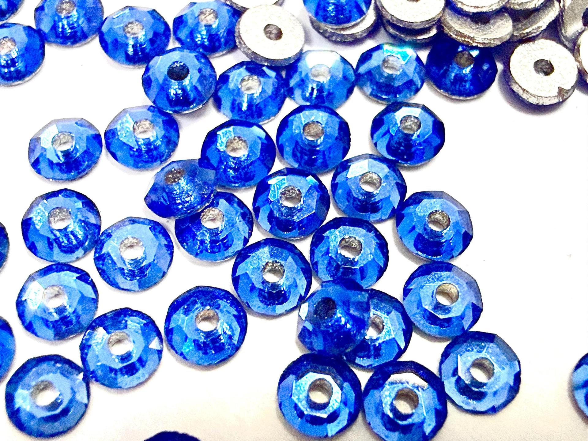 3mm Preciosa Crystal Sapphire Flat Back Sew-On Stones
