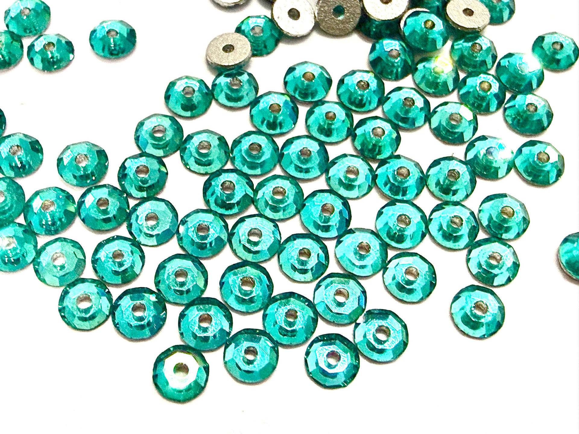 3mm Preciosa Crystal Blue Zircon Flat Back Sew-On Stones