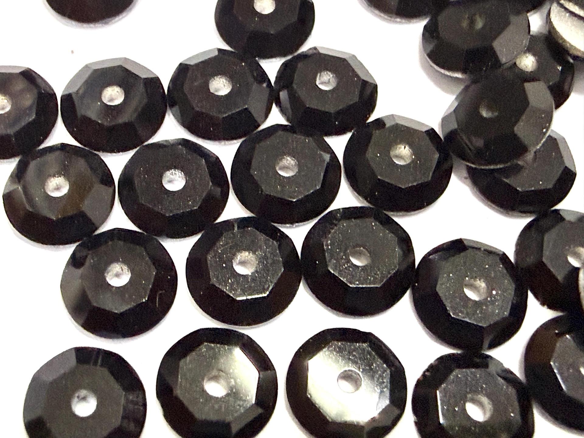 9mm Jet Lochrose Stones – Preciosa Flat Back Sew-On Stones , Czech Beads
