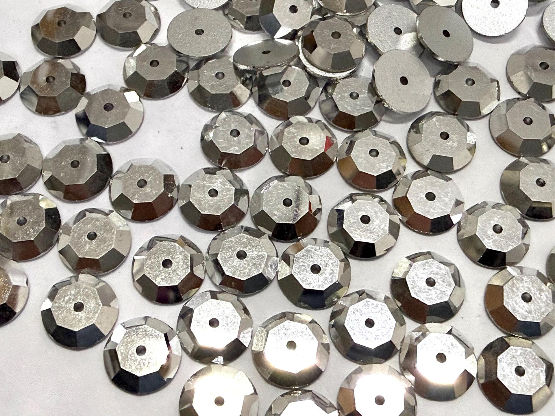 9mm Crystal Labrador Lochrose Stones – Preciosa Flat Back Sew-On Stones , Czech Beads