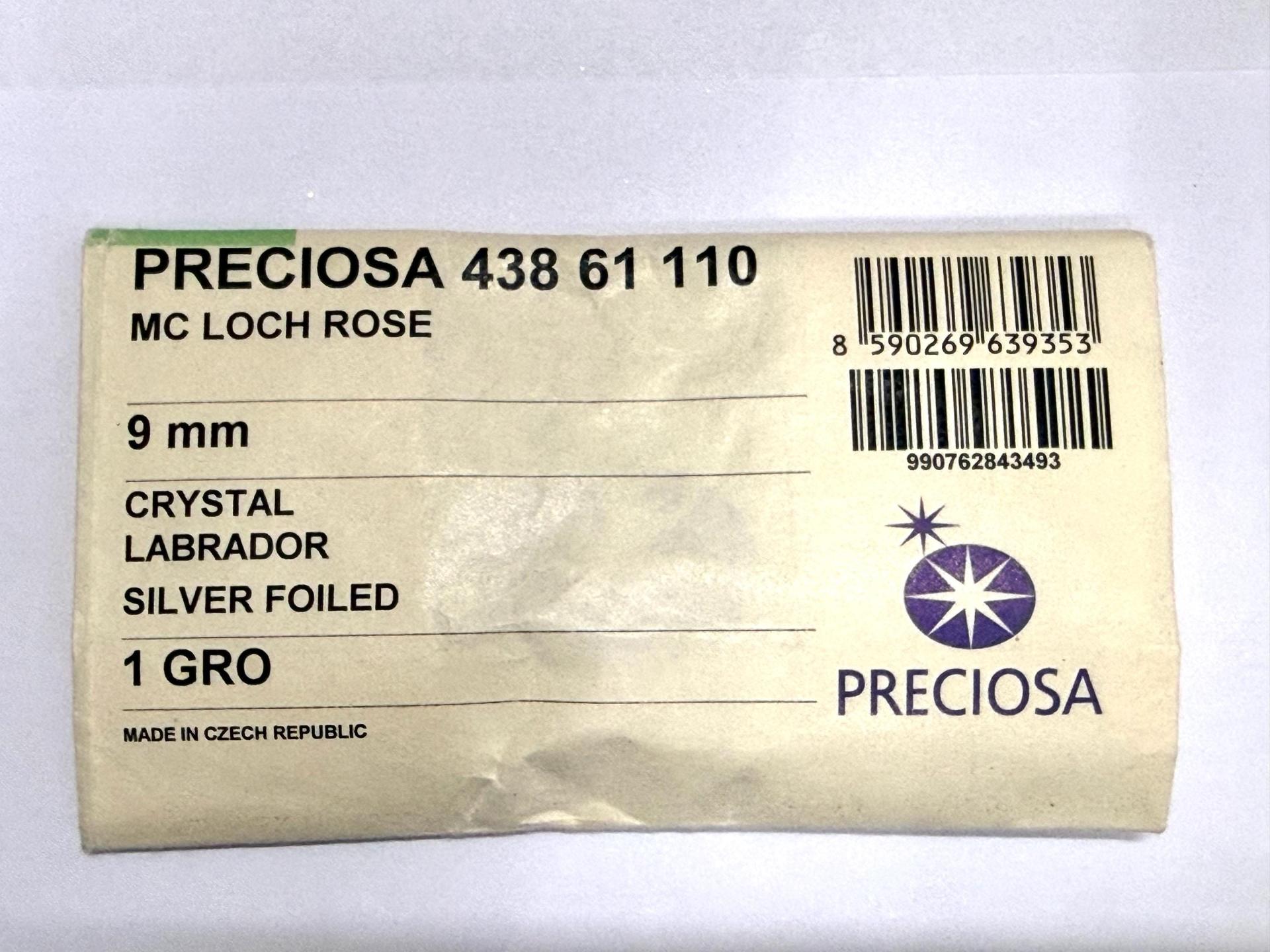 9mm Crystal Labrador Lochrose Stones – Preciosa Flat Back Sew-On Stones , Czech Beads